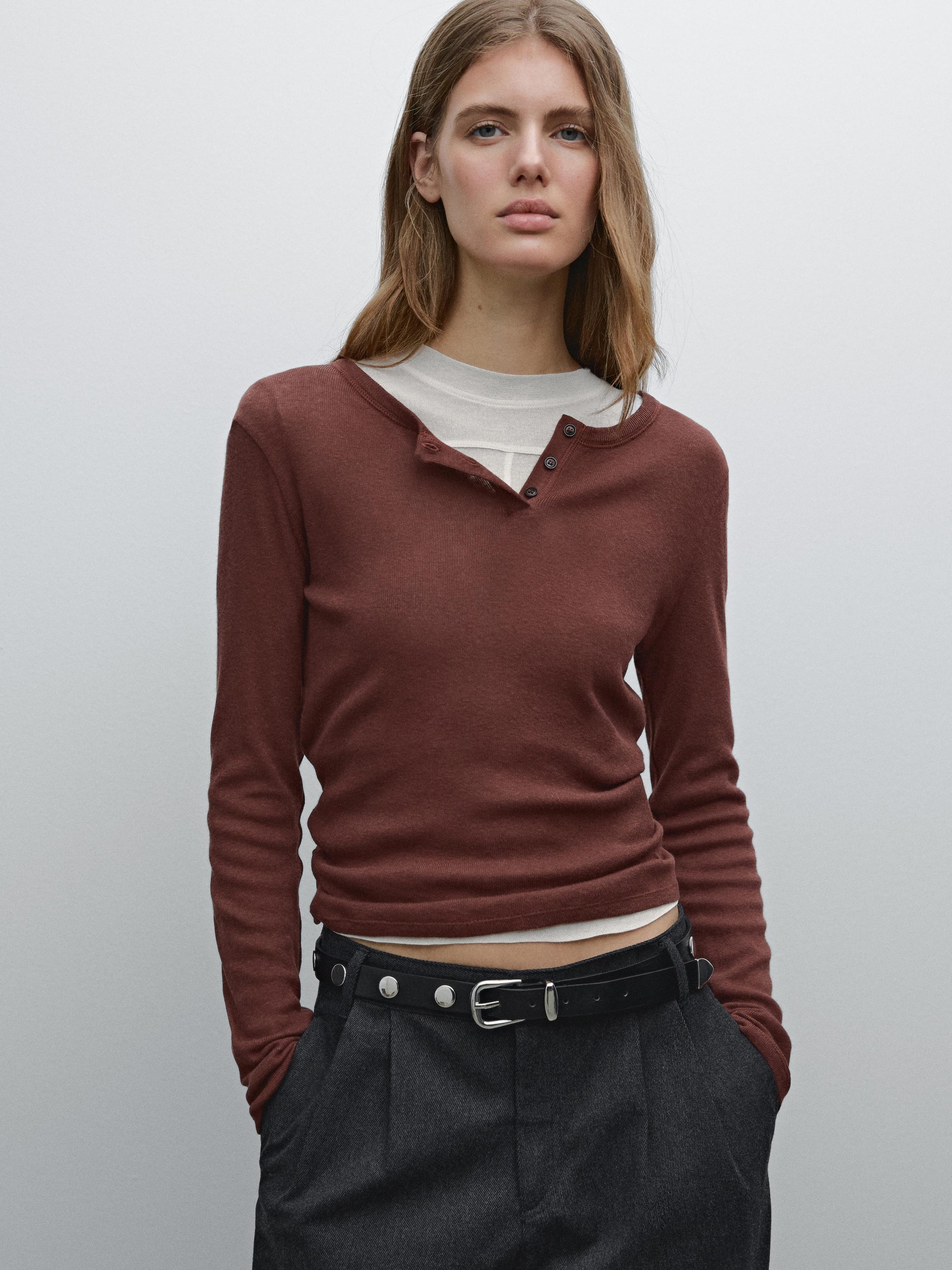 Magliette Intime Maglie Bottoni Maglietta Con Bottoni In Misto