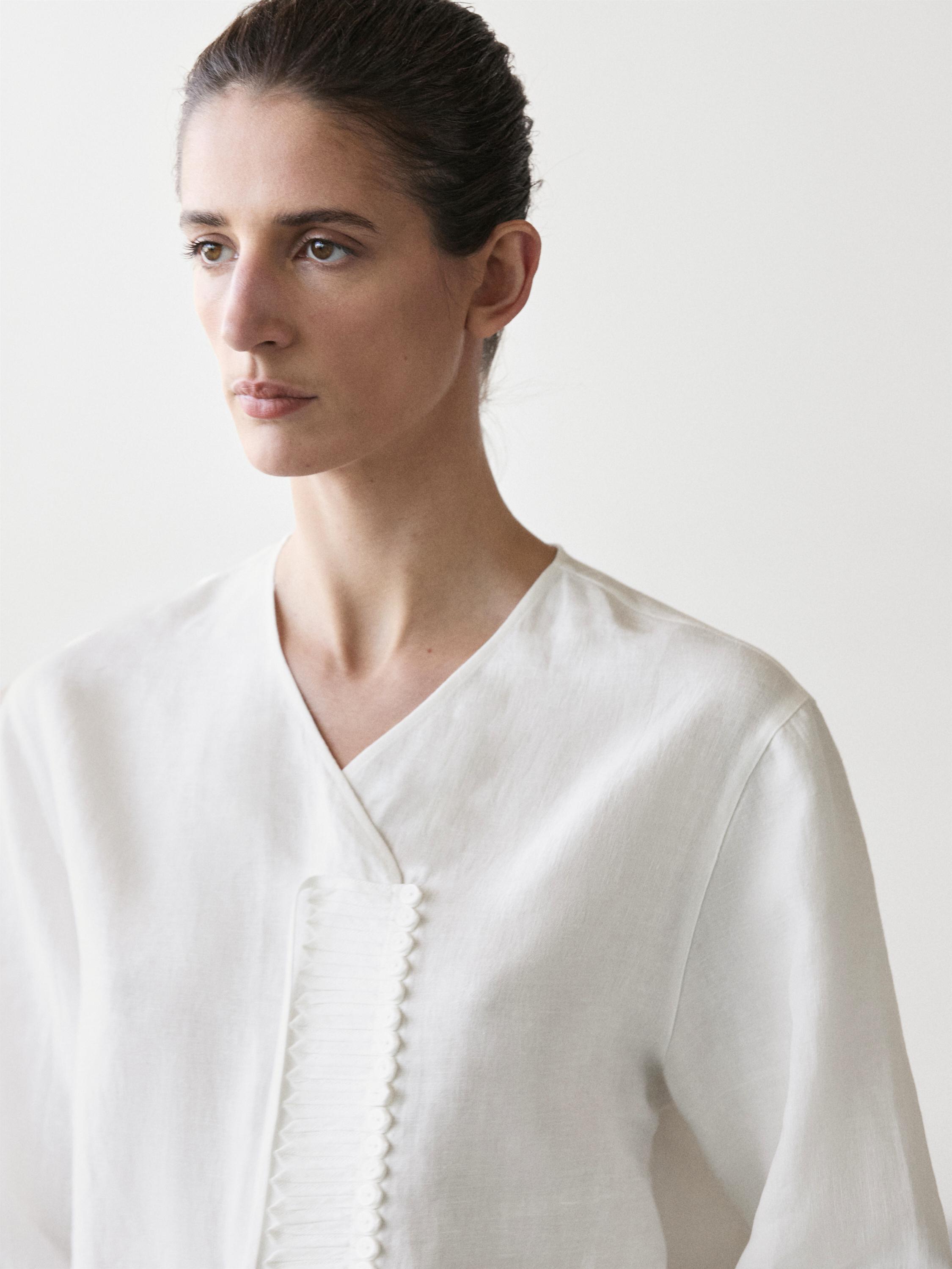 Chemise fluide avec plastron