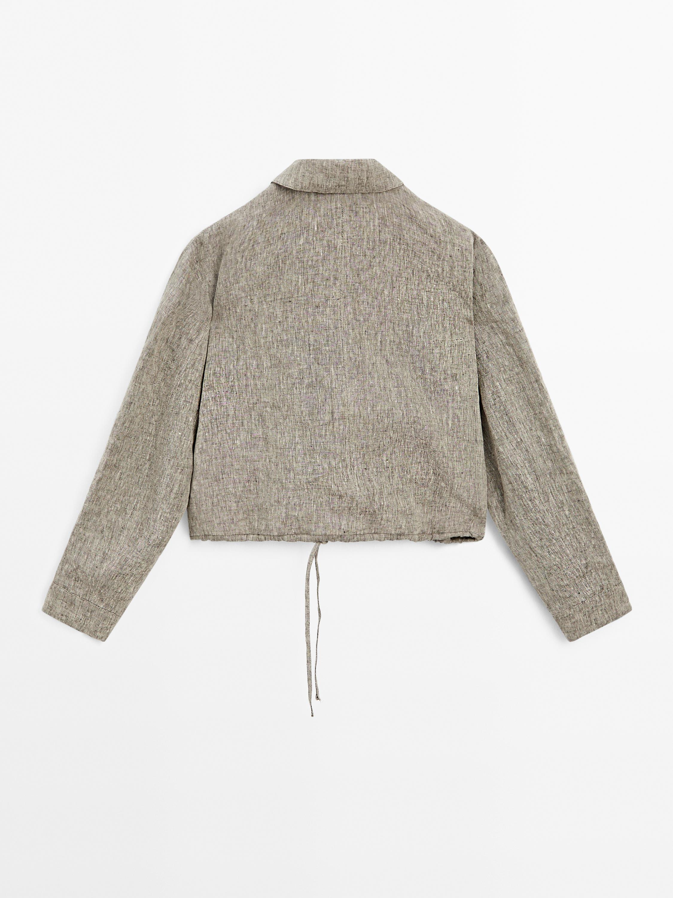 100% linen bomber jacket