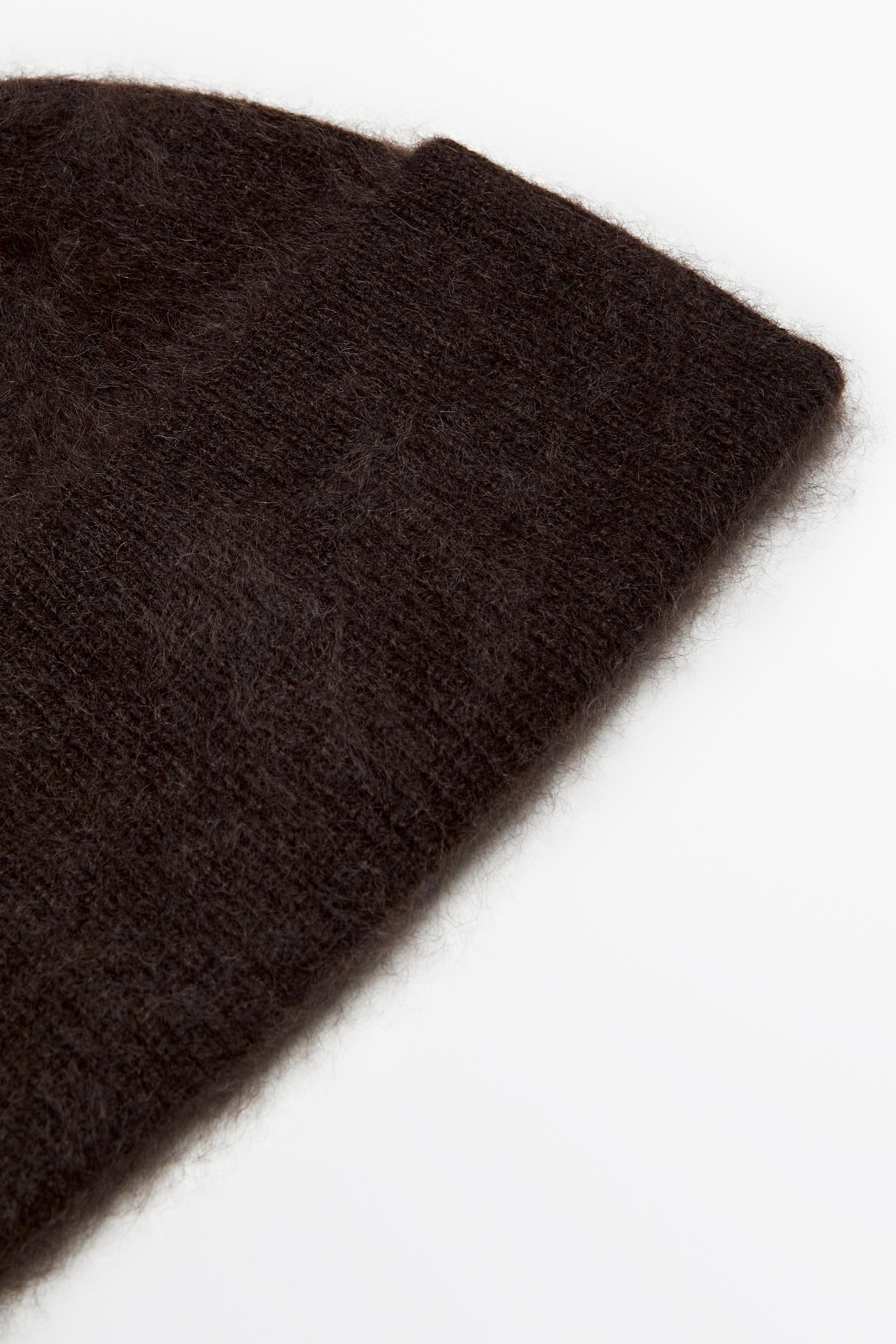 100% cashmere knit beanie — BROWN
