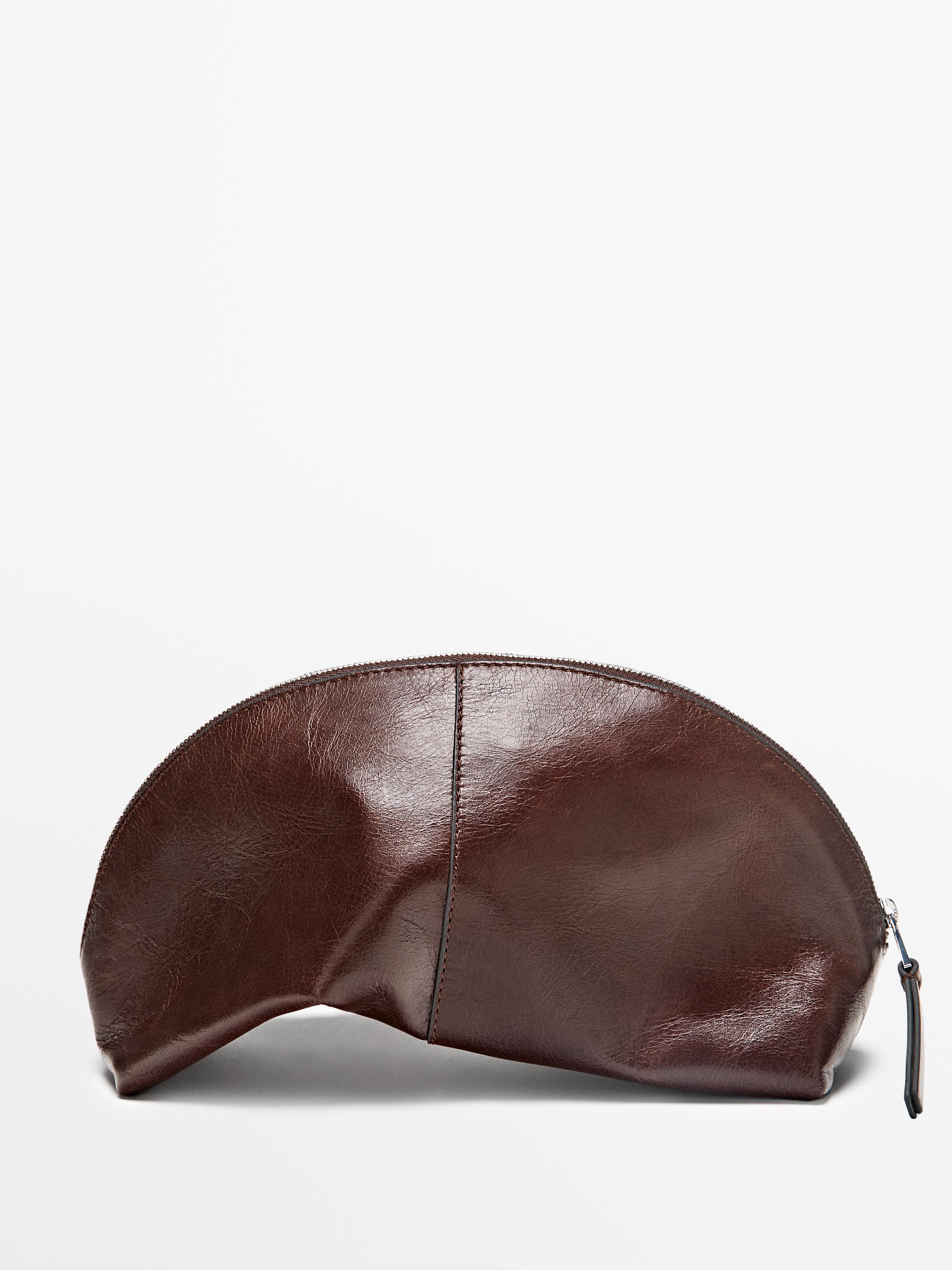 Nappa leather toiletry bag — BROWN