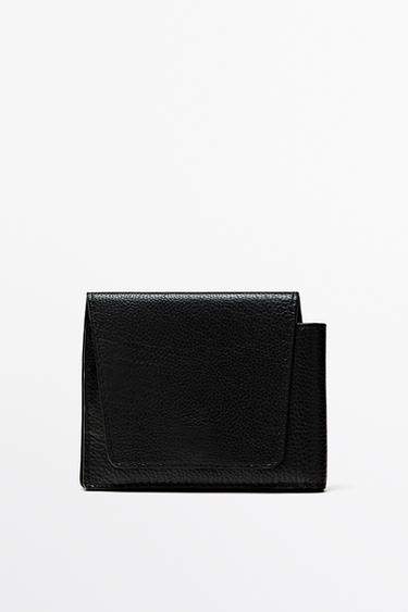 Flap nappa leather wallet — BLACK 1