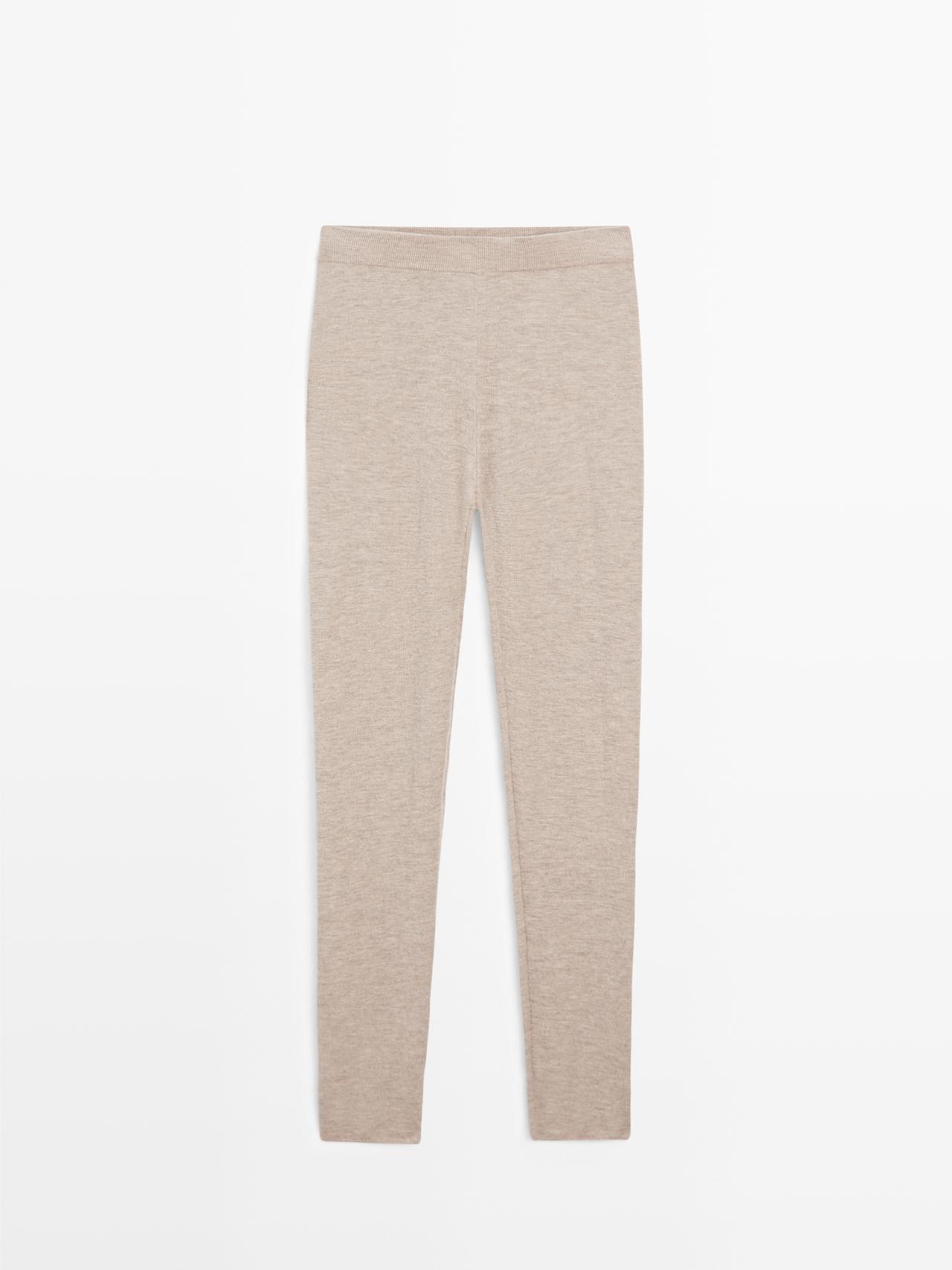 Massimo Dutti - Dames - Kasjmier Legging - Limited - Mink - L