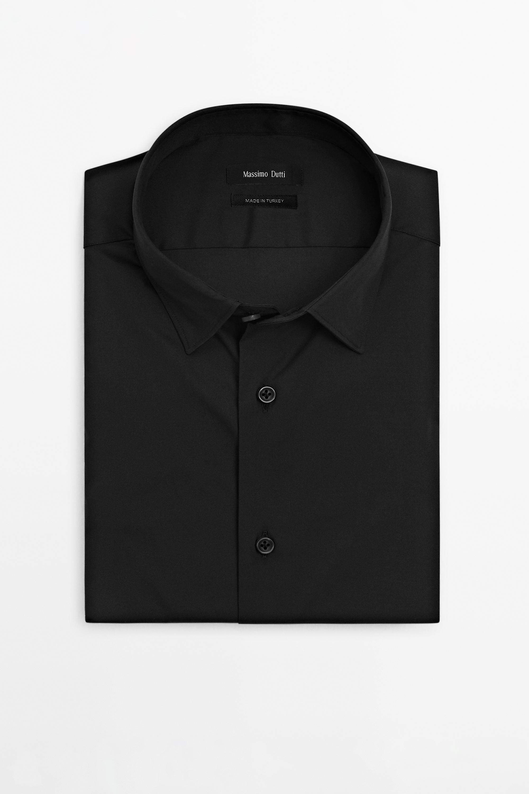Slim fit stretch shirt — BLACK