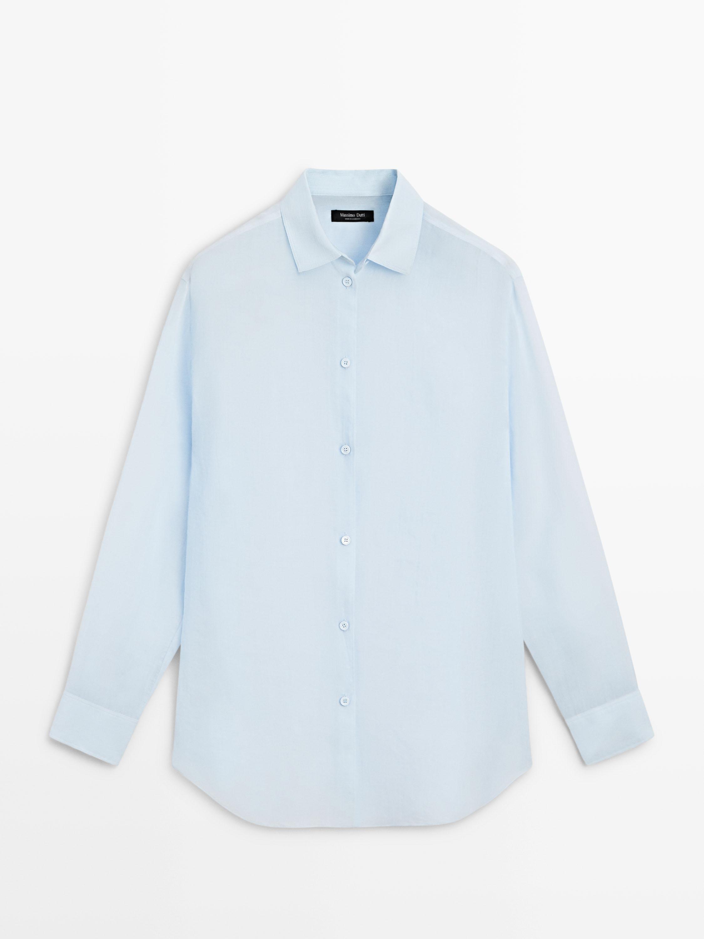 قميص فضفاض بياقة قميص