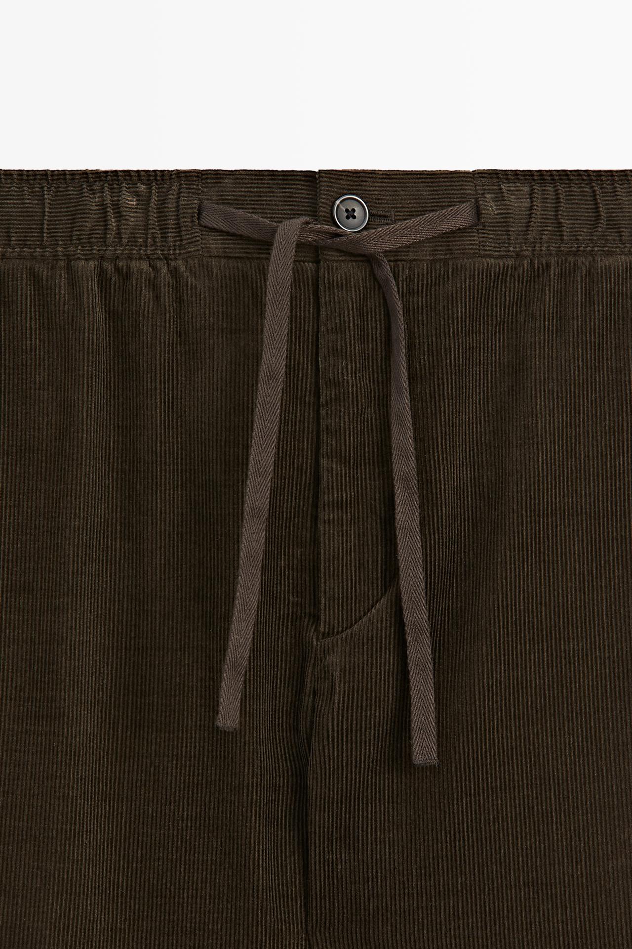 Corduroy jogger fit pants — GREEN