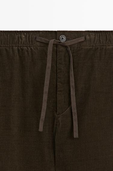 Corduroy jogger fit pants — GREEN 4