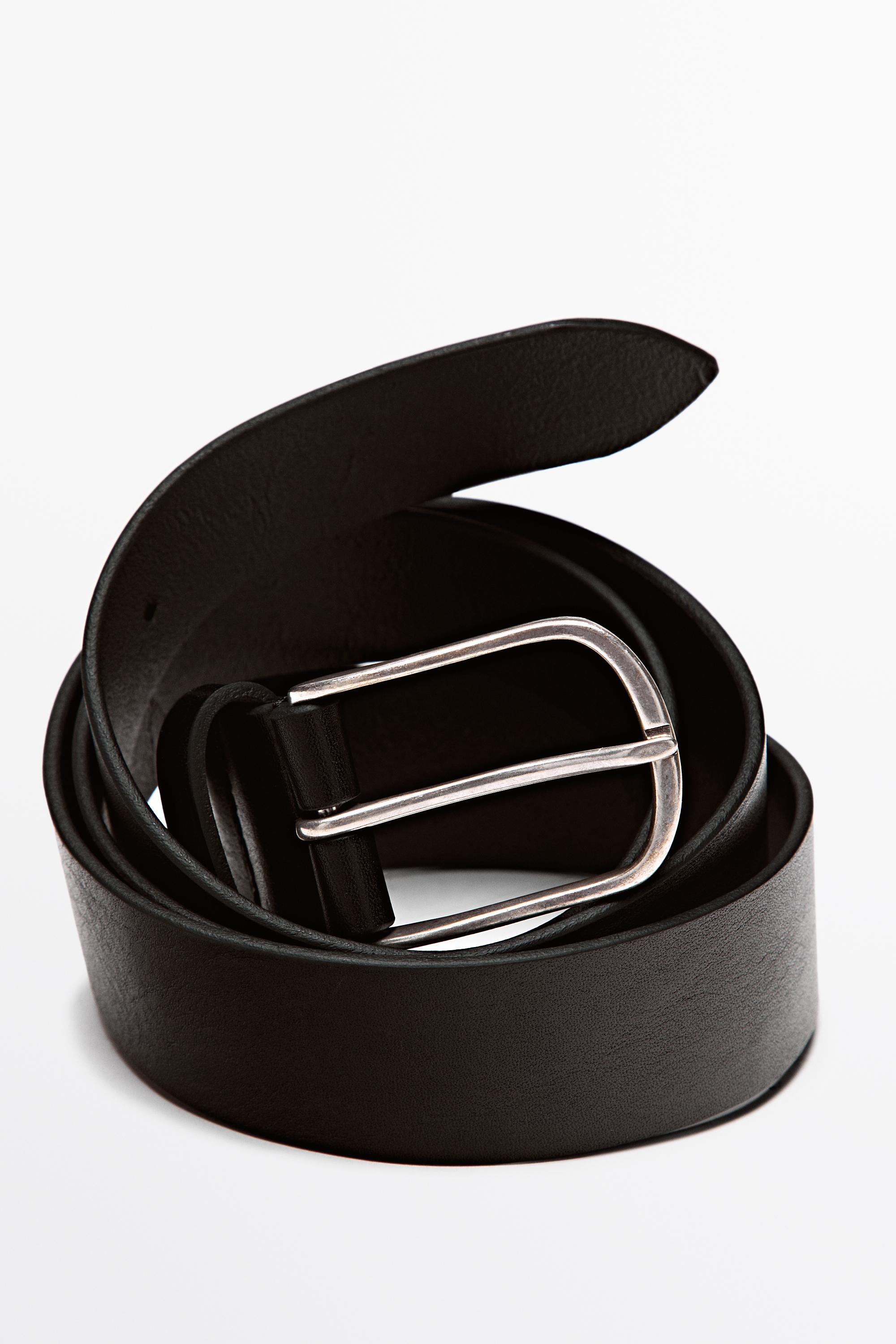 Nappa leather belt — BLACK