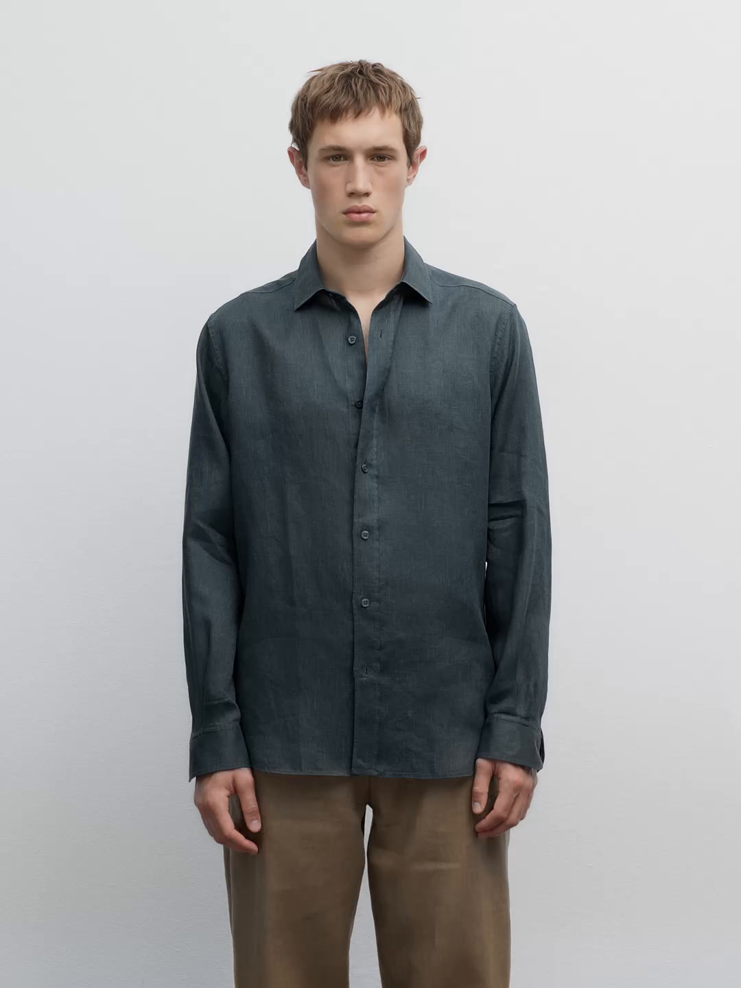 100% linen slim fit shirt