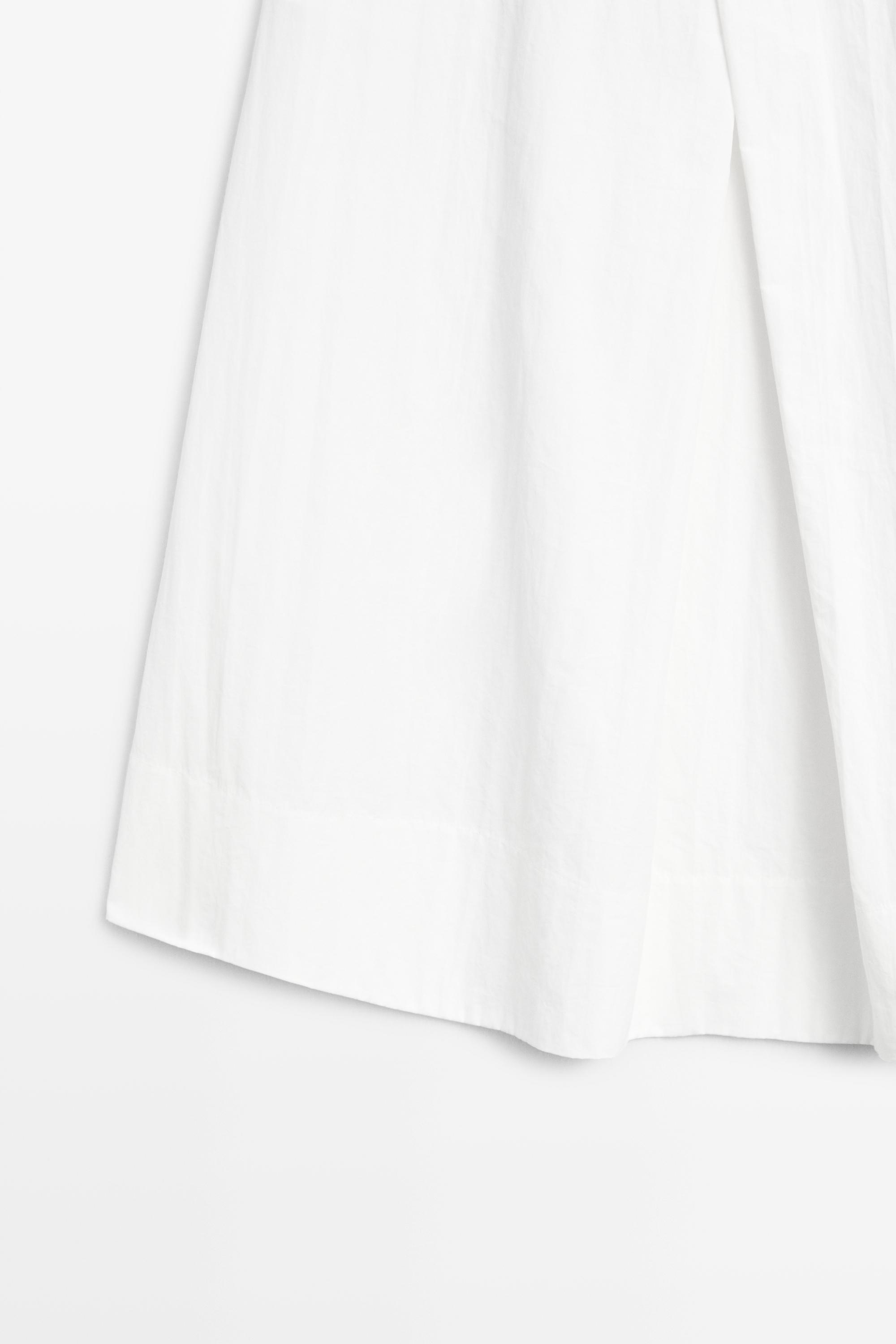Midi skirt with yoke and pleated detail — WHITE