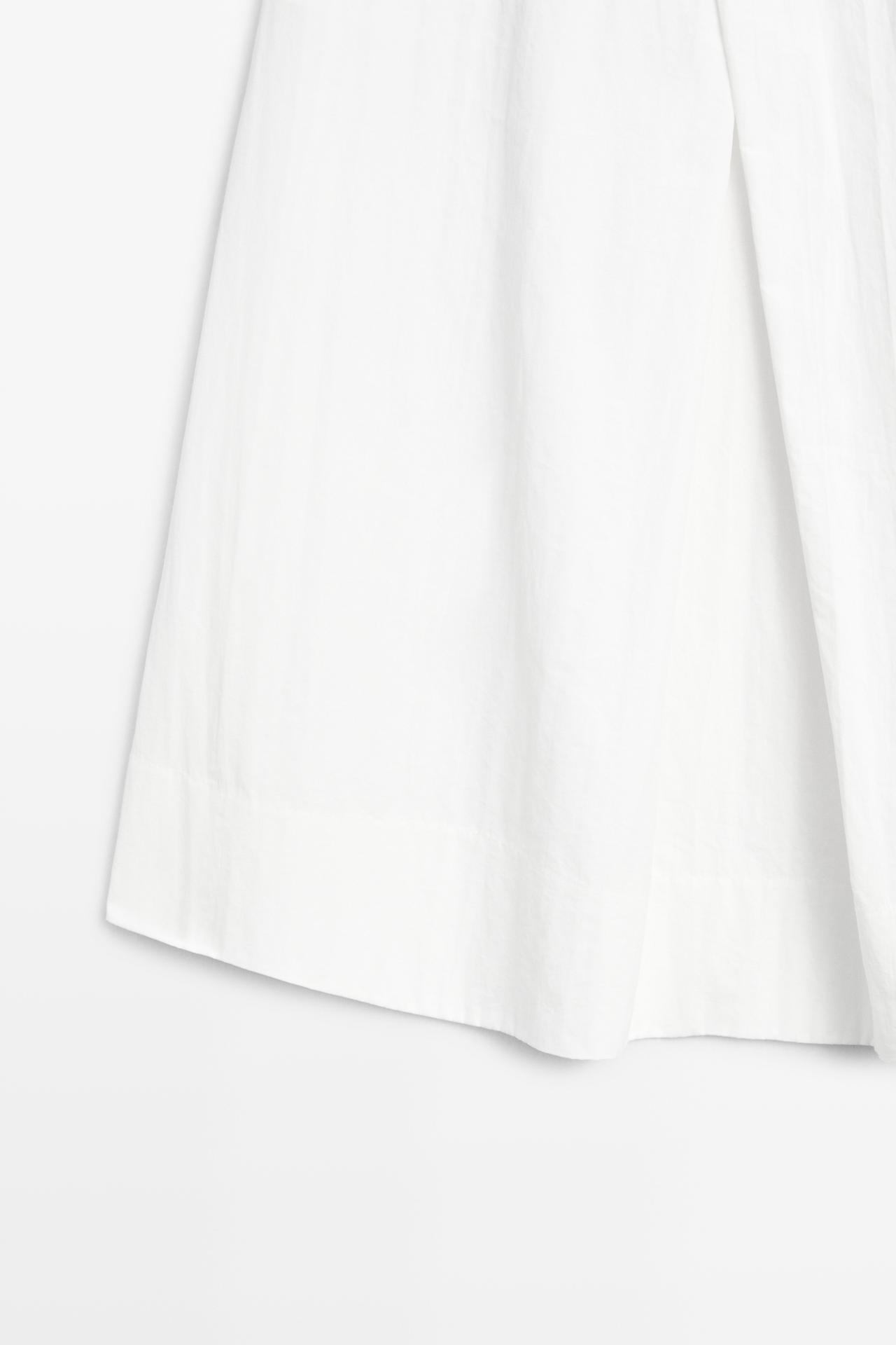 Midi skirt with yoke and pleated detail — WHITE