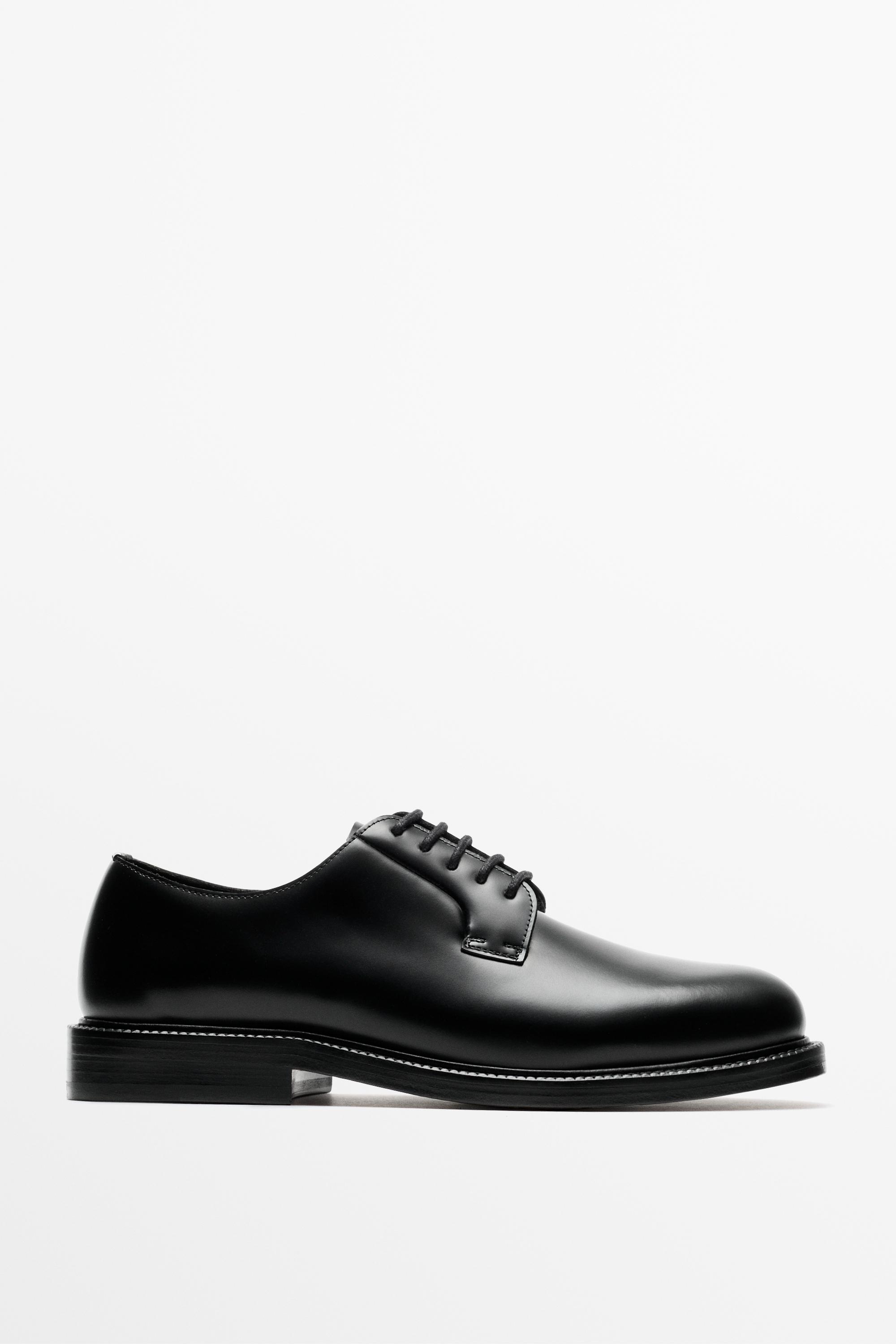 massimo dutti leather dress blucher shoe · Black, Brown velvet for clothing
