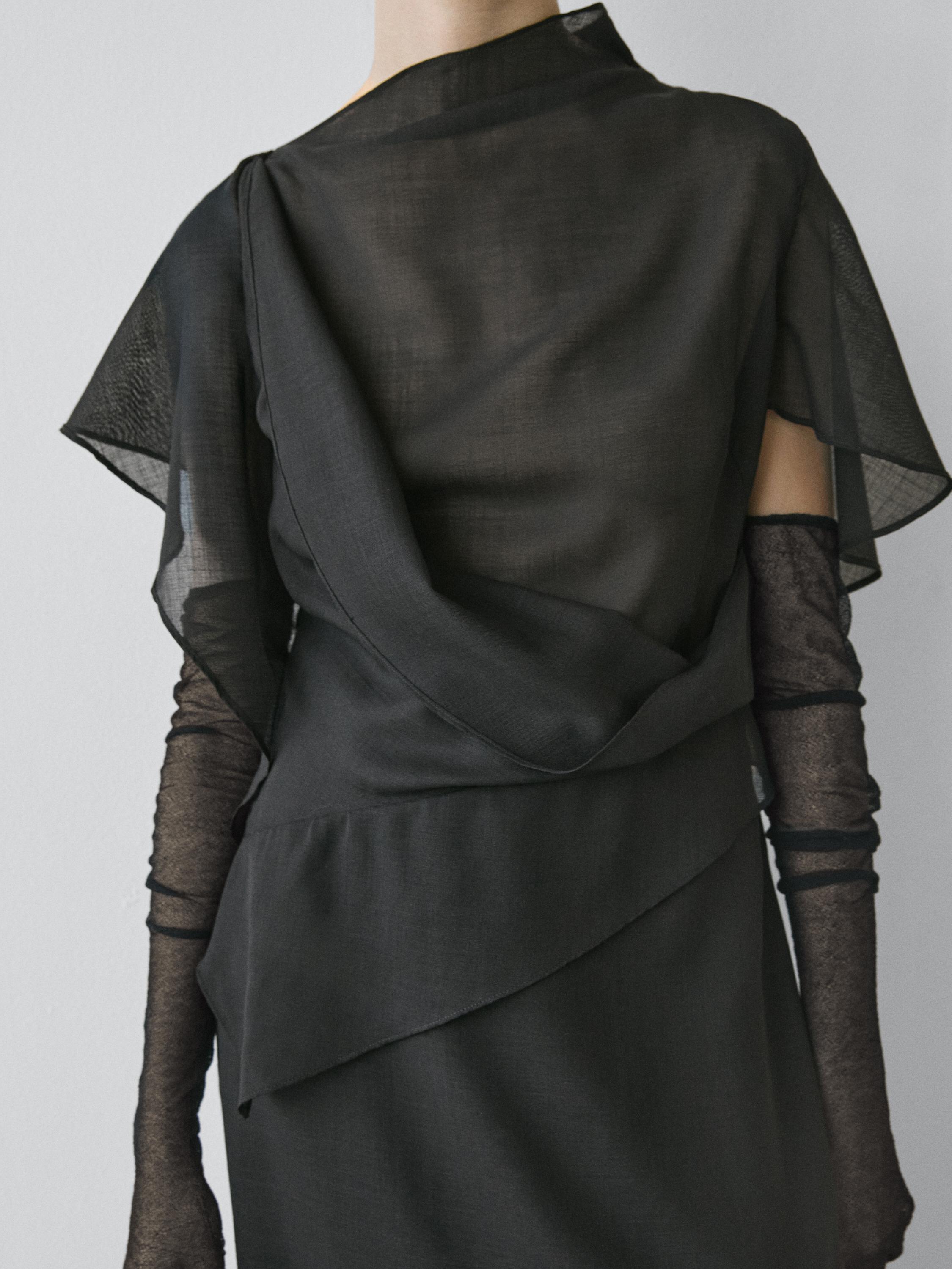 Midi Dress With Hood Detail - Studio - Black - Xs - Massimo Dutti - Women Midi Dress With Hood Detail - Studio - Black - Xs - Massimo Dutti - Women