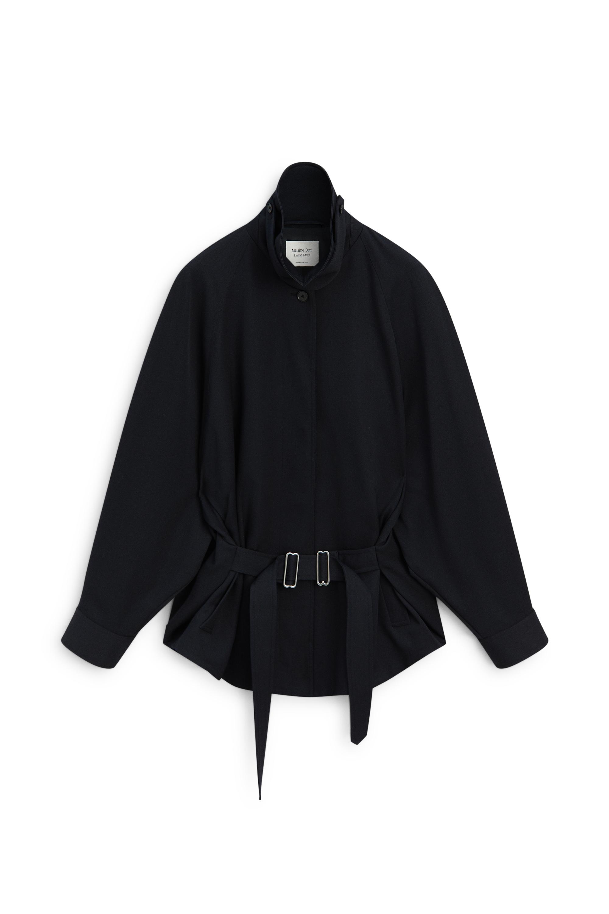 100% wool jacket with belt detail - LIMITED EDITION by Massimo Dutti