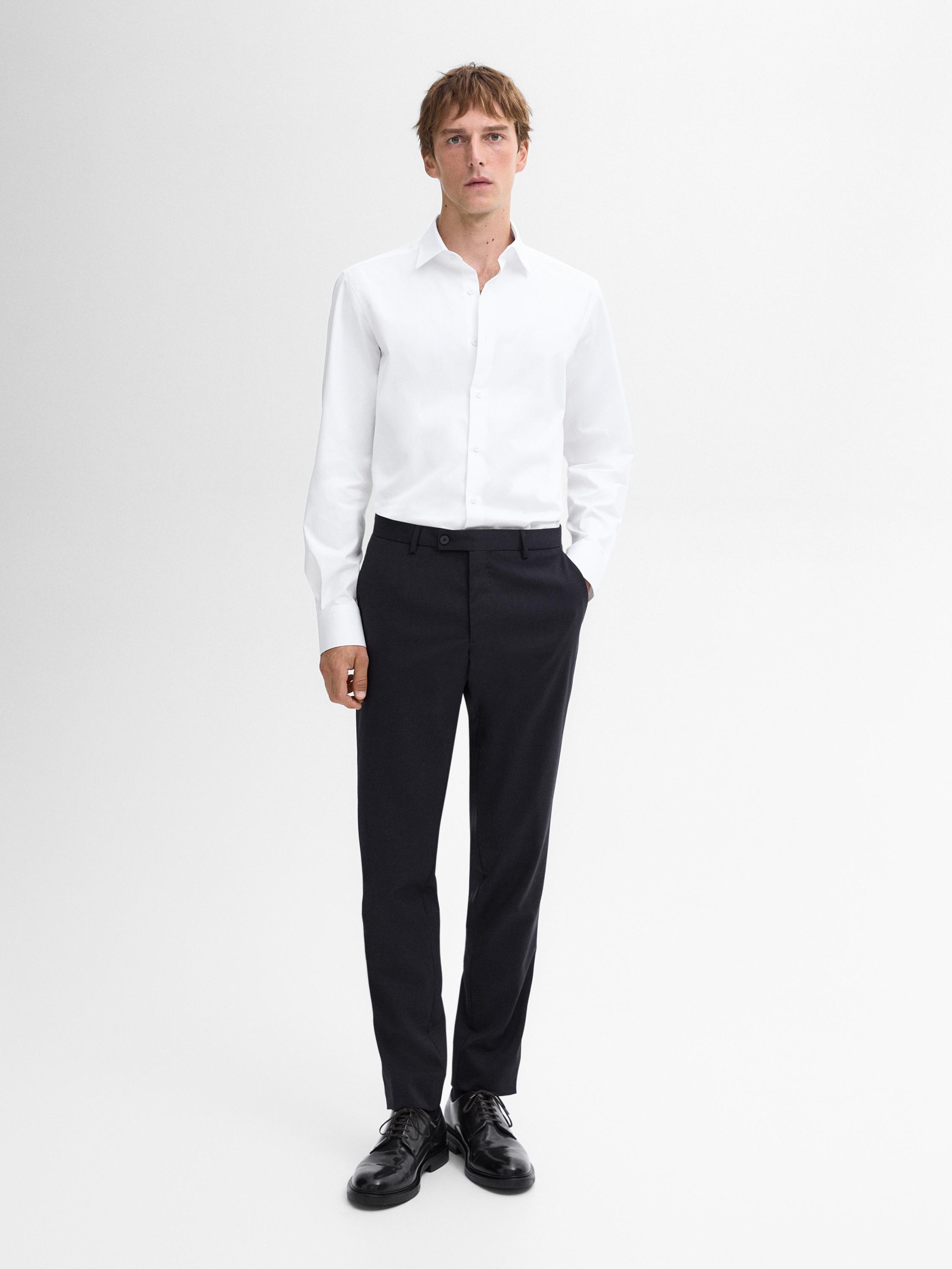 Slim fit cotton poplin shirt