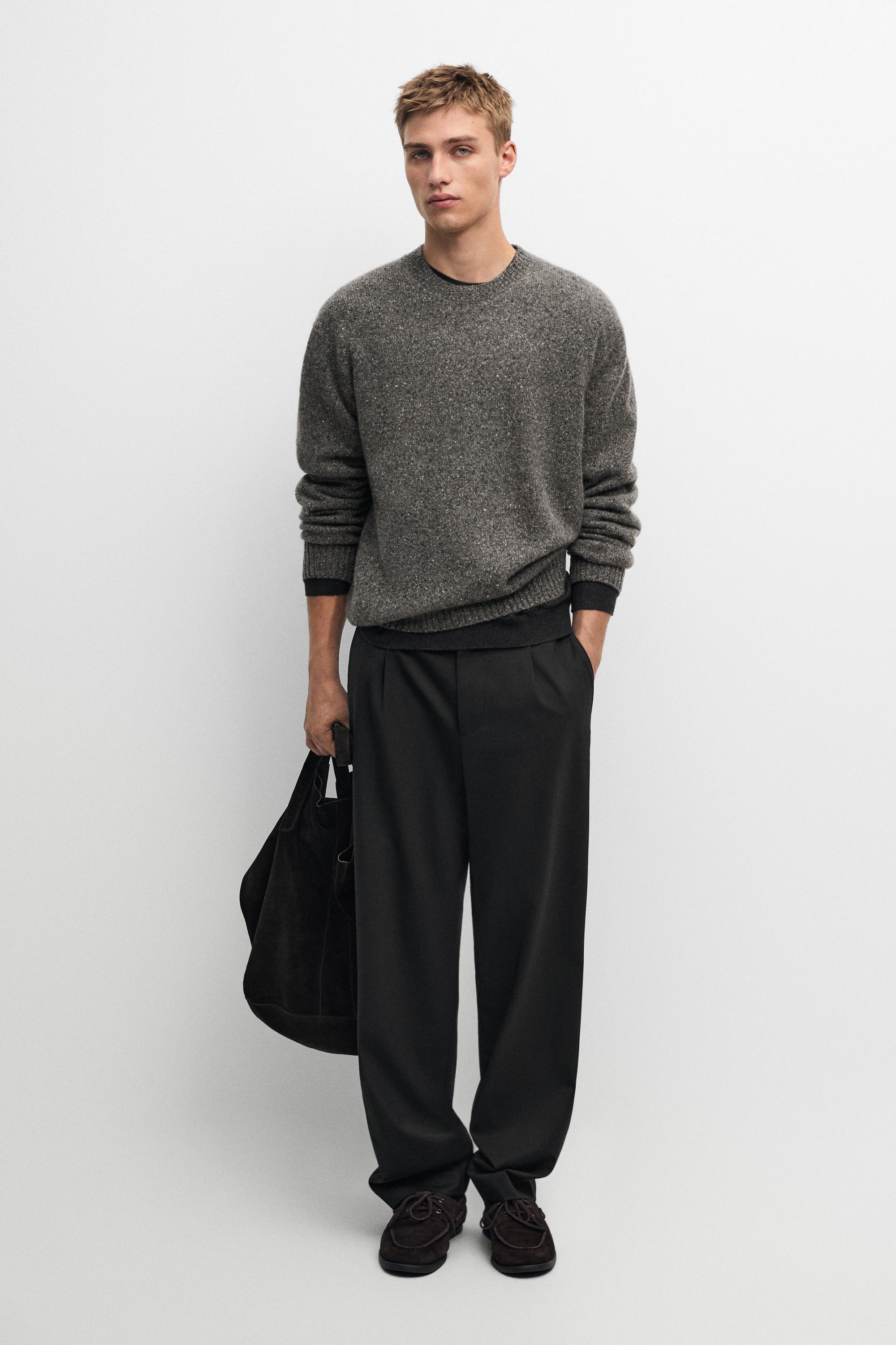100% cashmere marl knit sweater