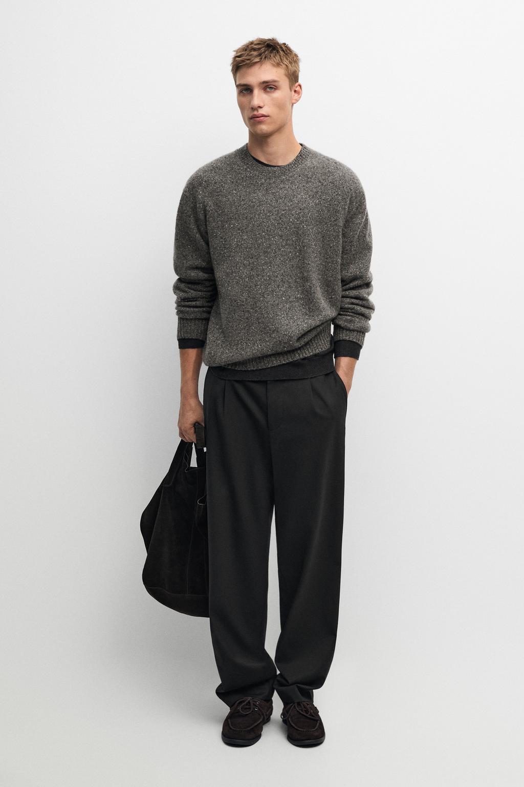 100% Cashmere Heathered Knit Sweater