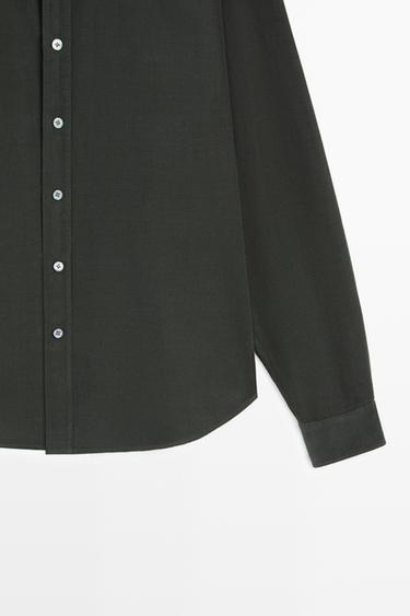 Regular fit needlecord shirt — PETROL BLUE 7
