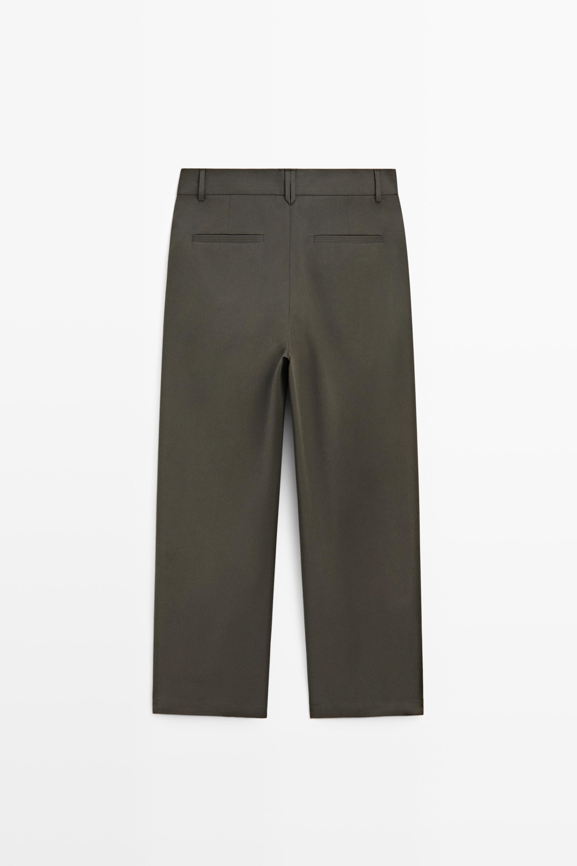 Flowing pants with darts — KHAKI