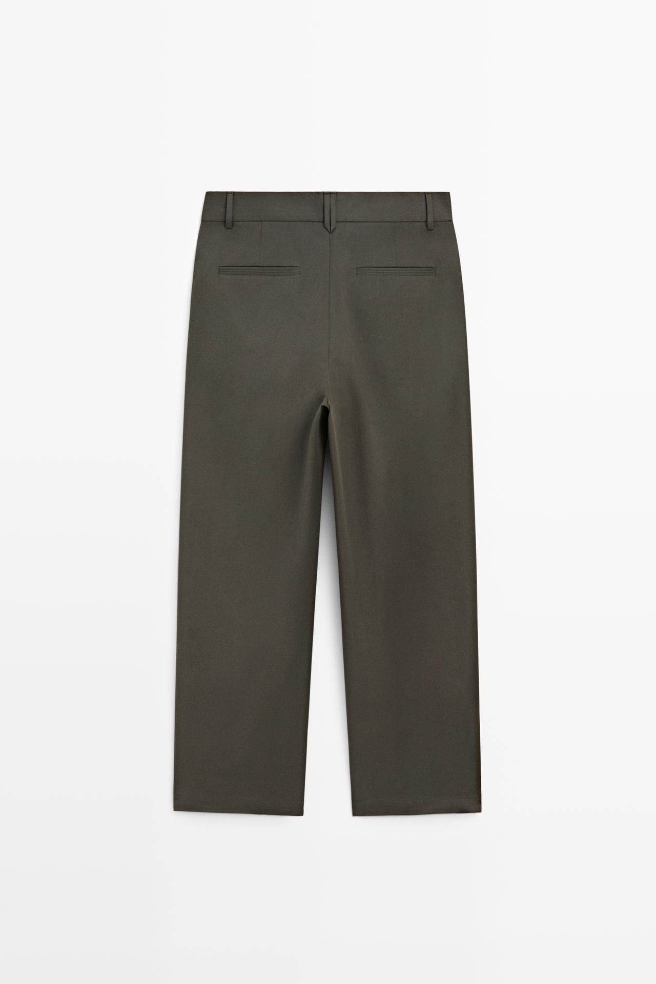 Flowing pants with darts — KHAKI