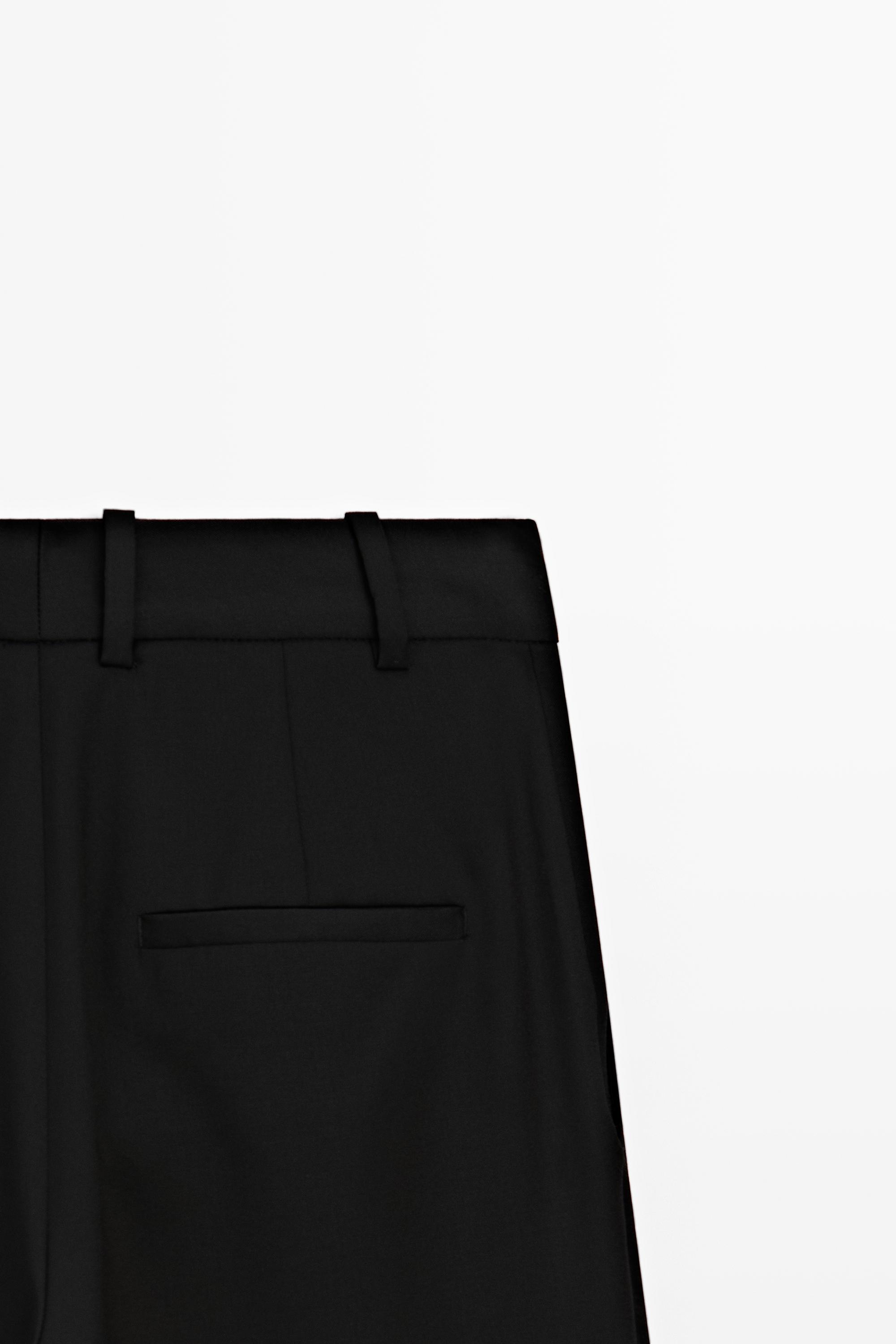 Extra fine wool pleated pants — BLACK