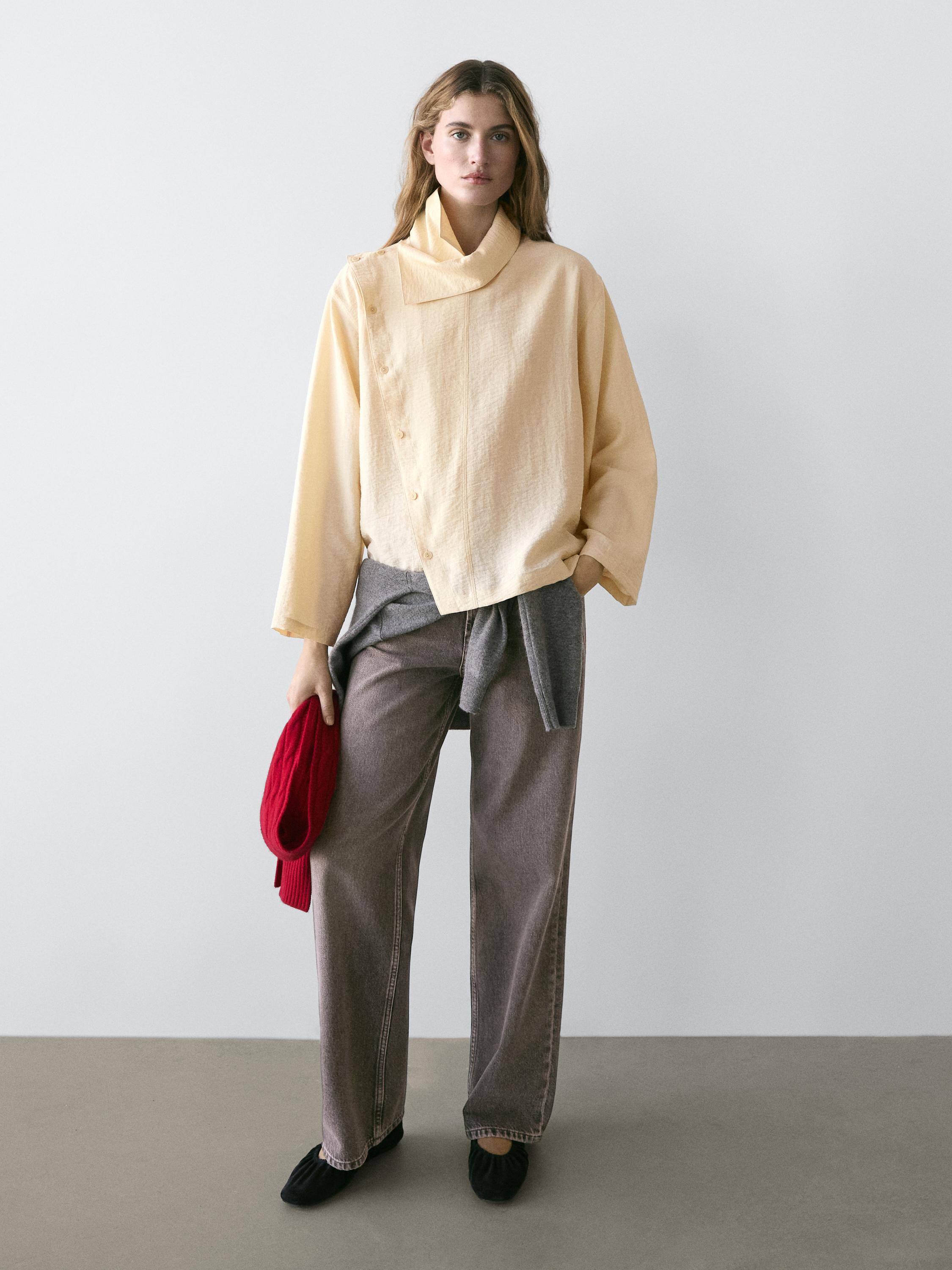 Straight-leg low-rise jeans — NATURAL GREY