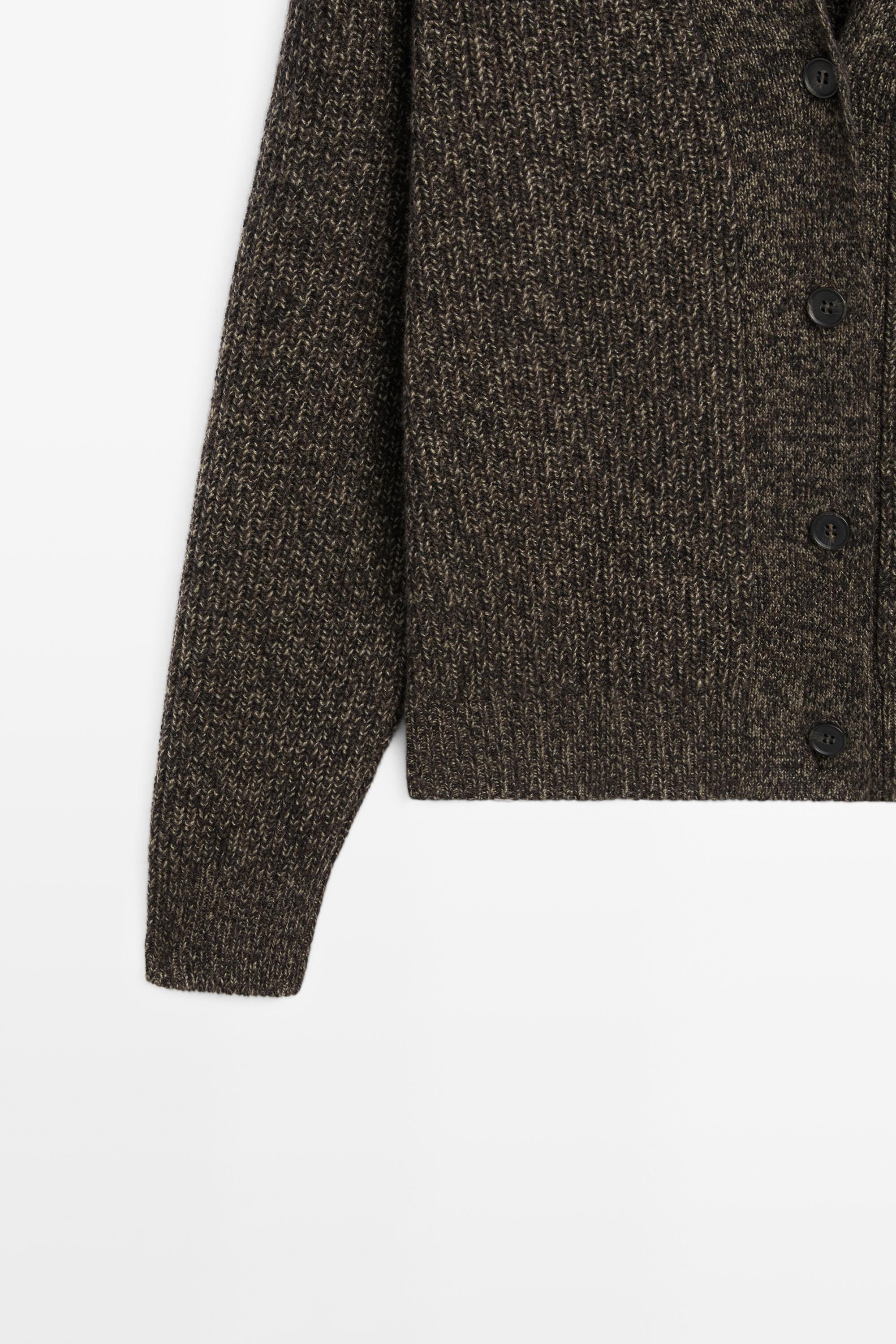 100% cashmere V-neck knit cardigan — MOLE BROWN