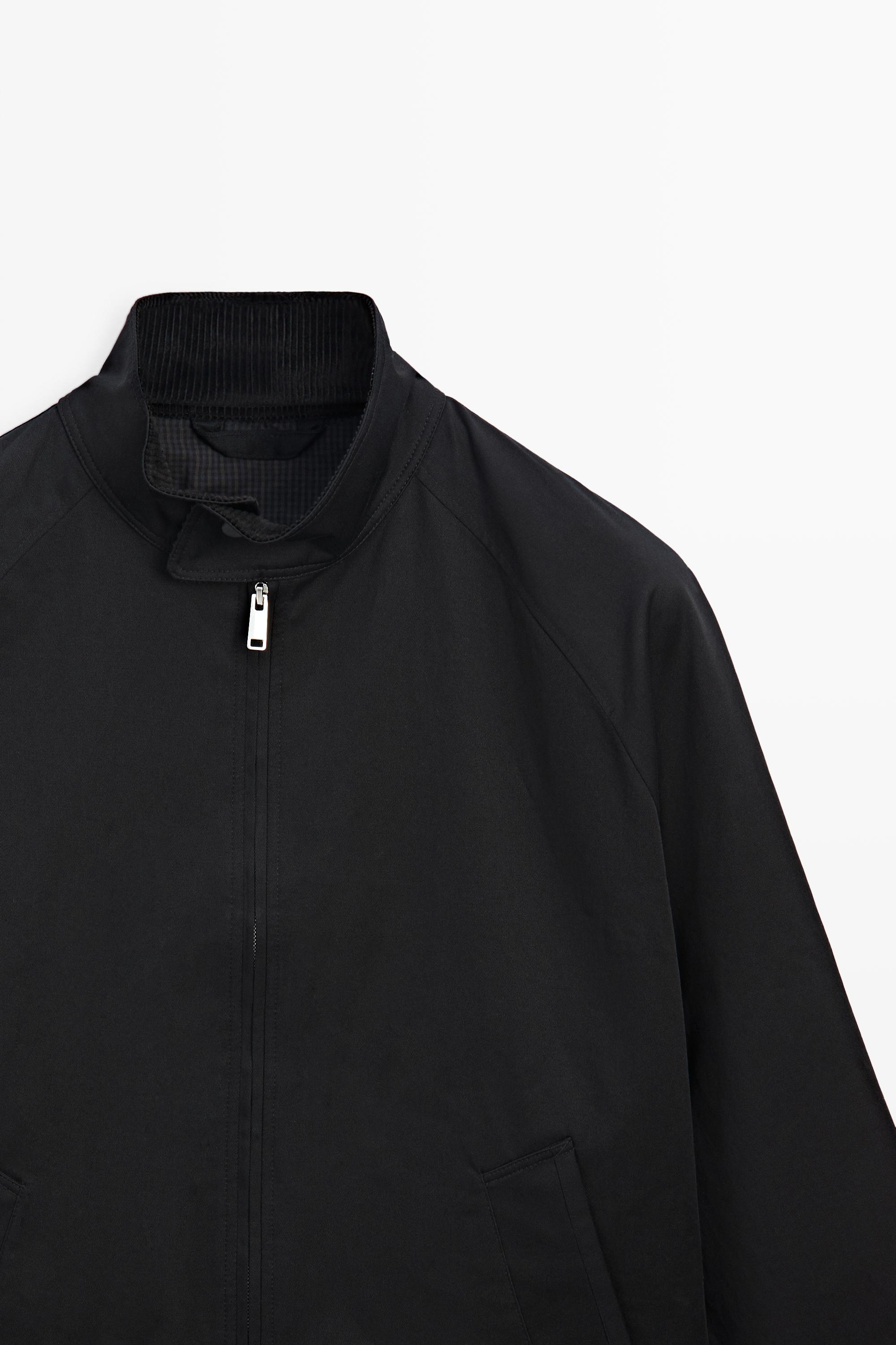 Bomber jacket with collar detail — DARK NAVY