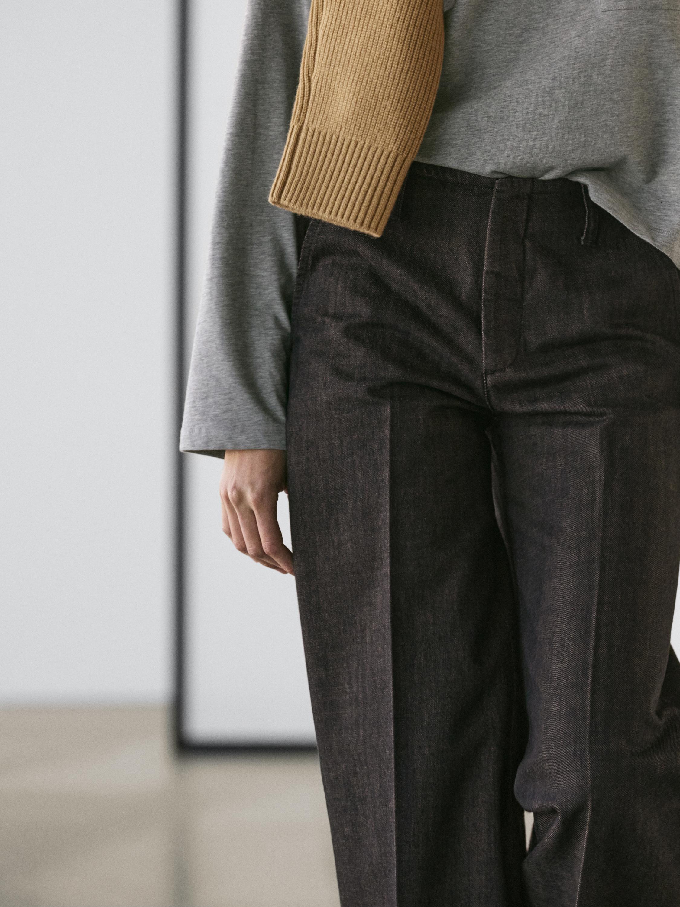 Mid-rise wide-leg jeans