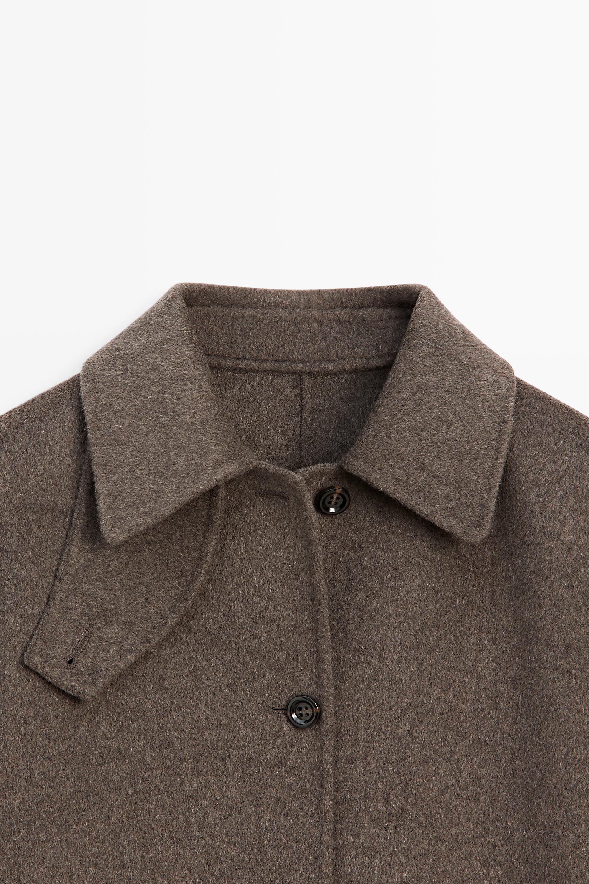 Melange wool blend coat — BROWN (alternate view)