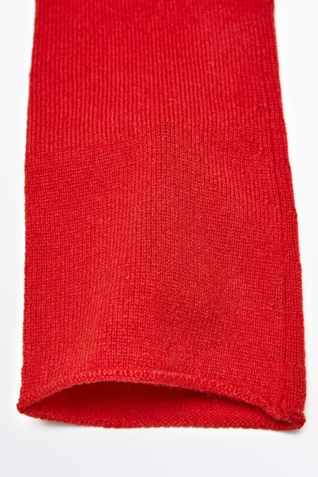 Wool and cashmere knit mittens — RED