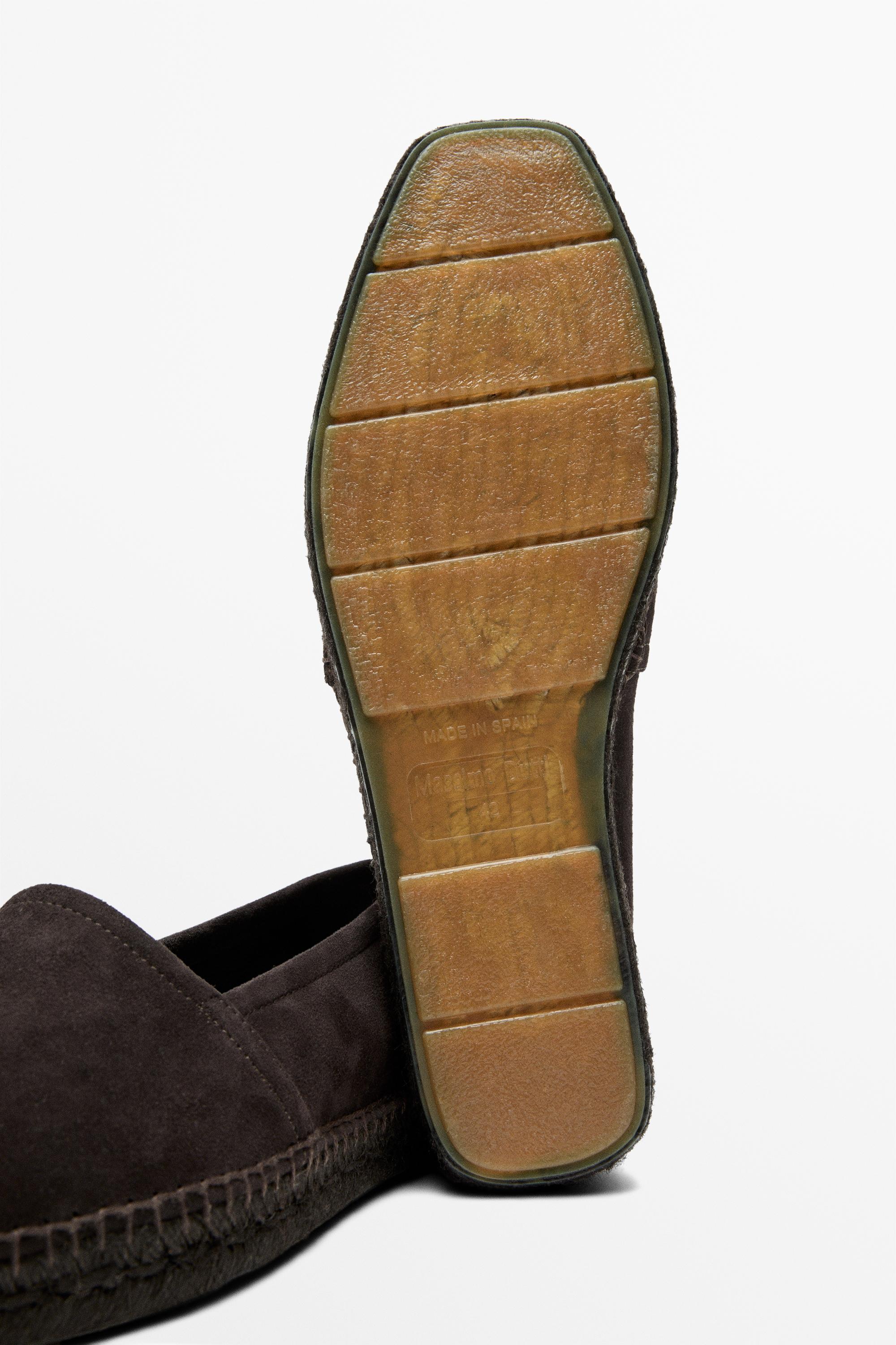 Leather espadrilles — BROWN