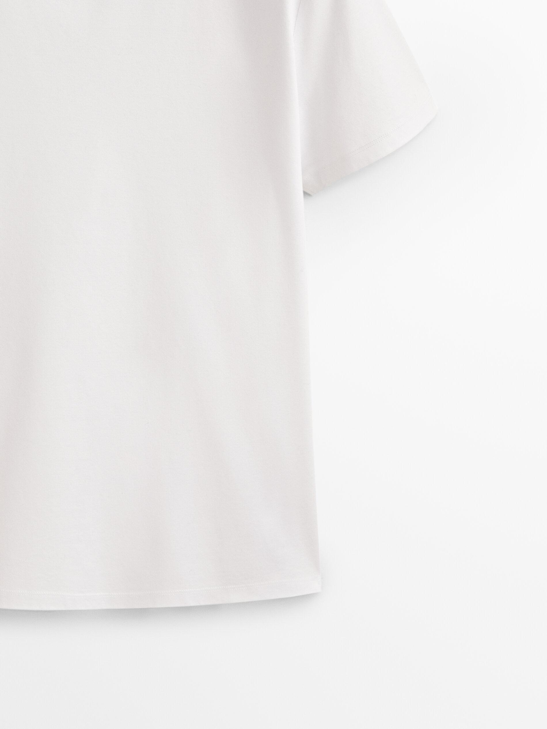 100% mercerised cotton T-shirt — WHITE
