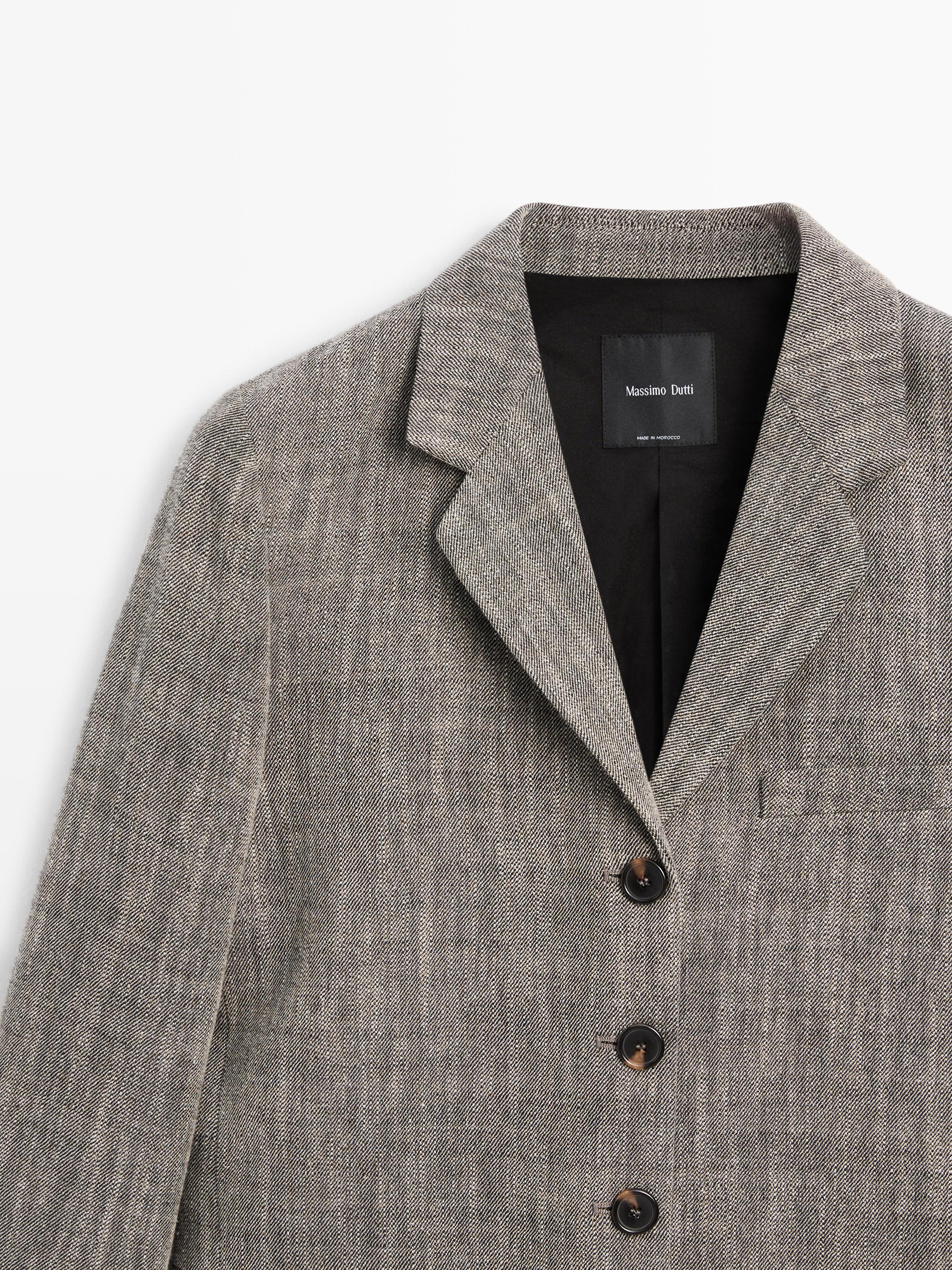 Flecked wool blend blazer — GREY