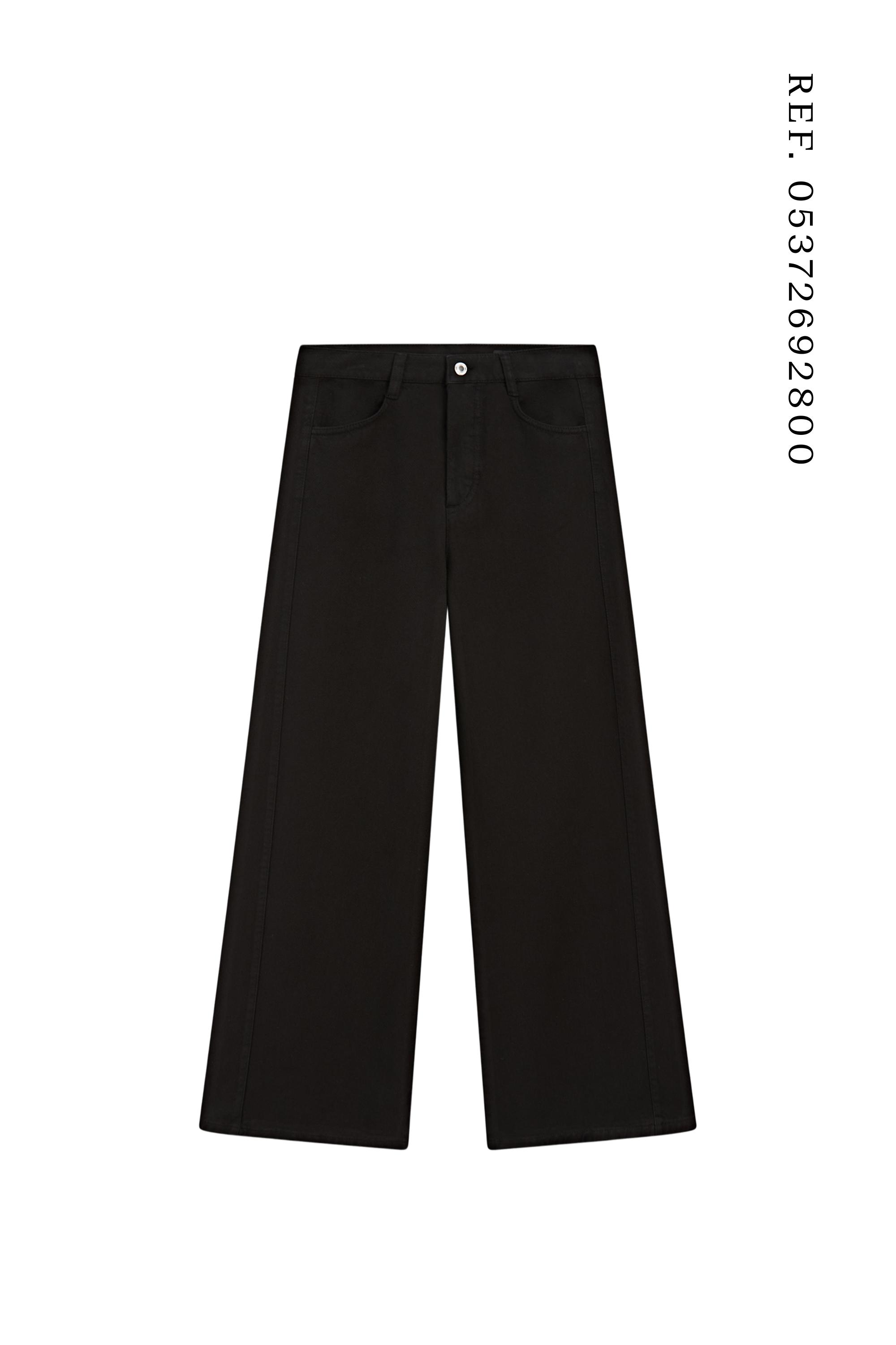 Flowy wide-leg jeans — BLACK