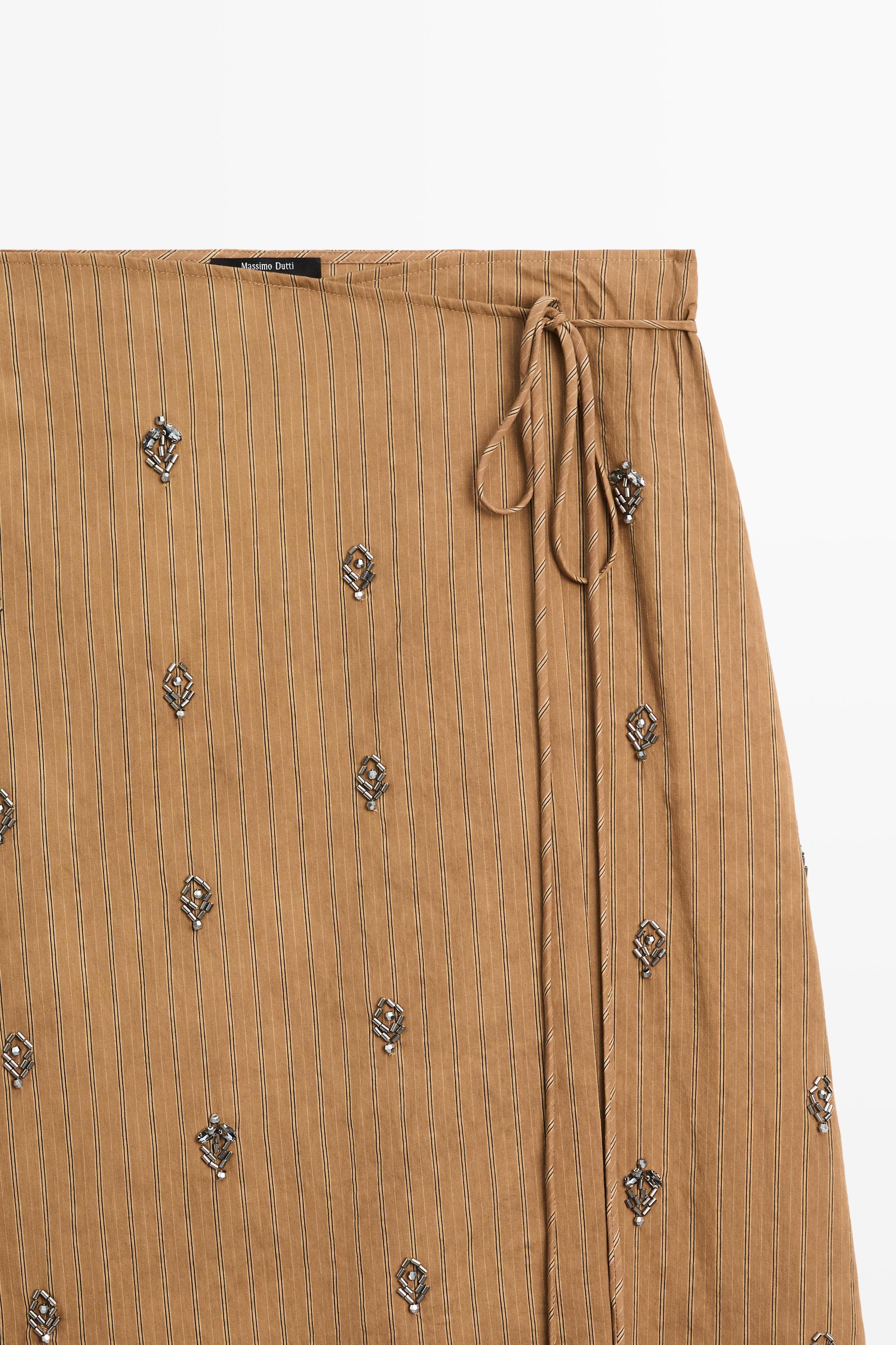 Midi pareo skirt with appliqués — MUSTARD YELLOW
