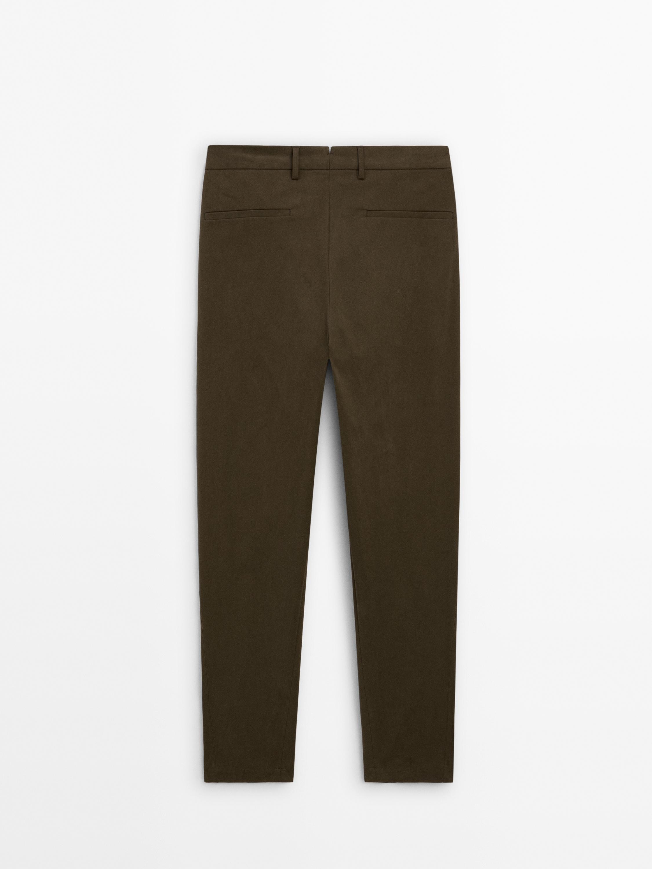 Pantaloni relaxed fit din amestec de bumbac