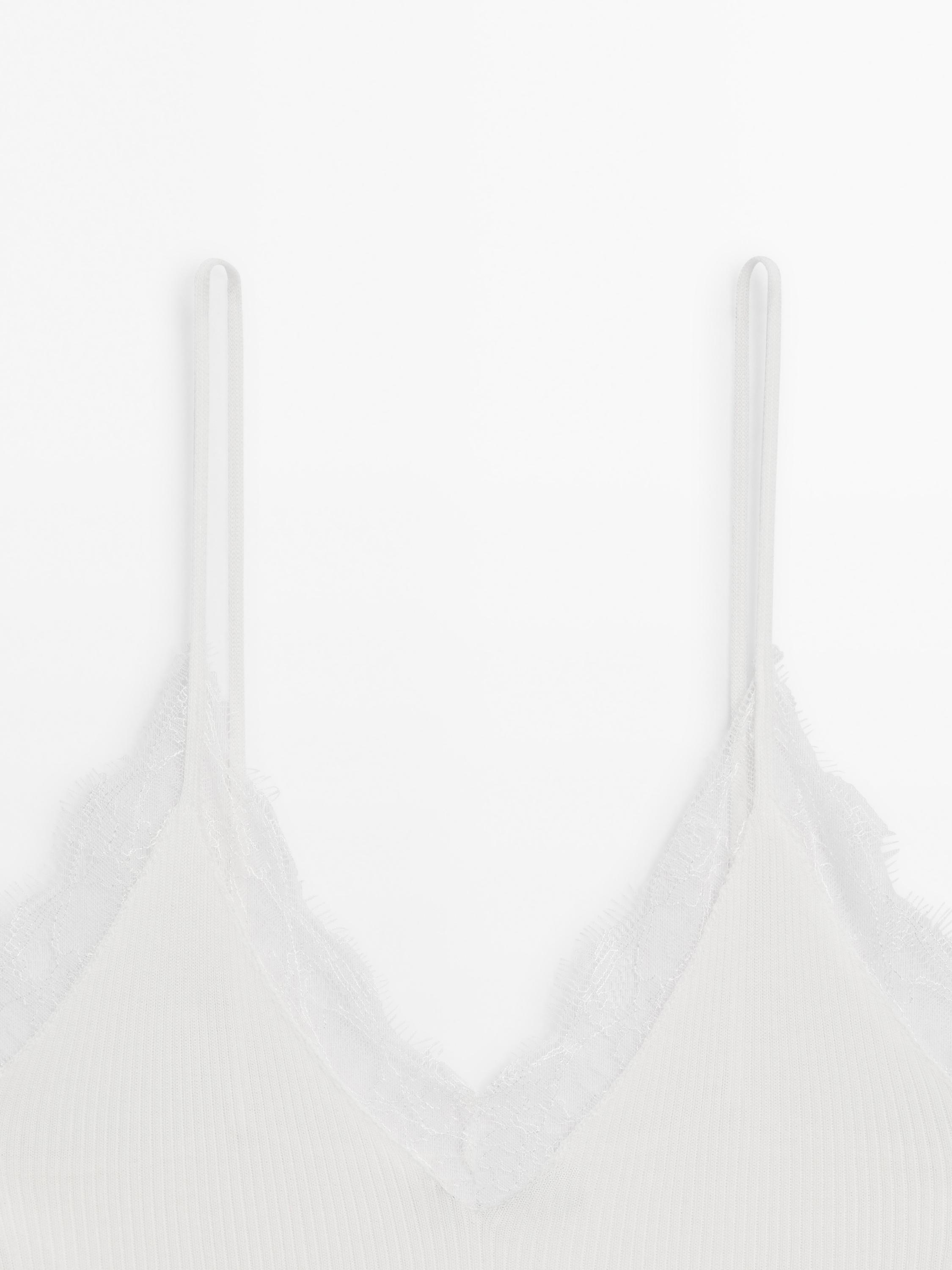Lace-trimmed camisole top