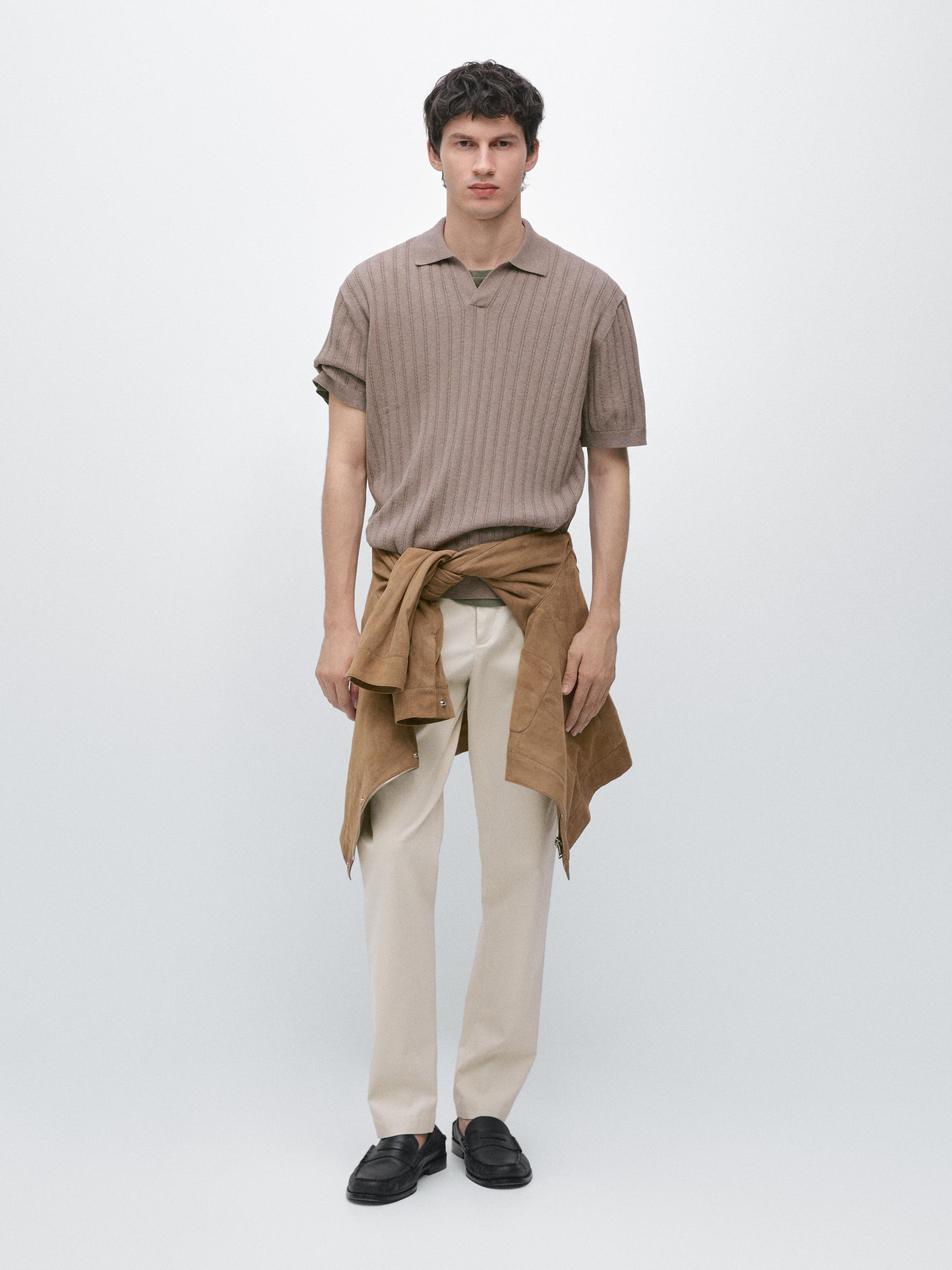 سويتر بولو محاك من القطن المخلوط