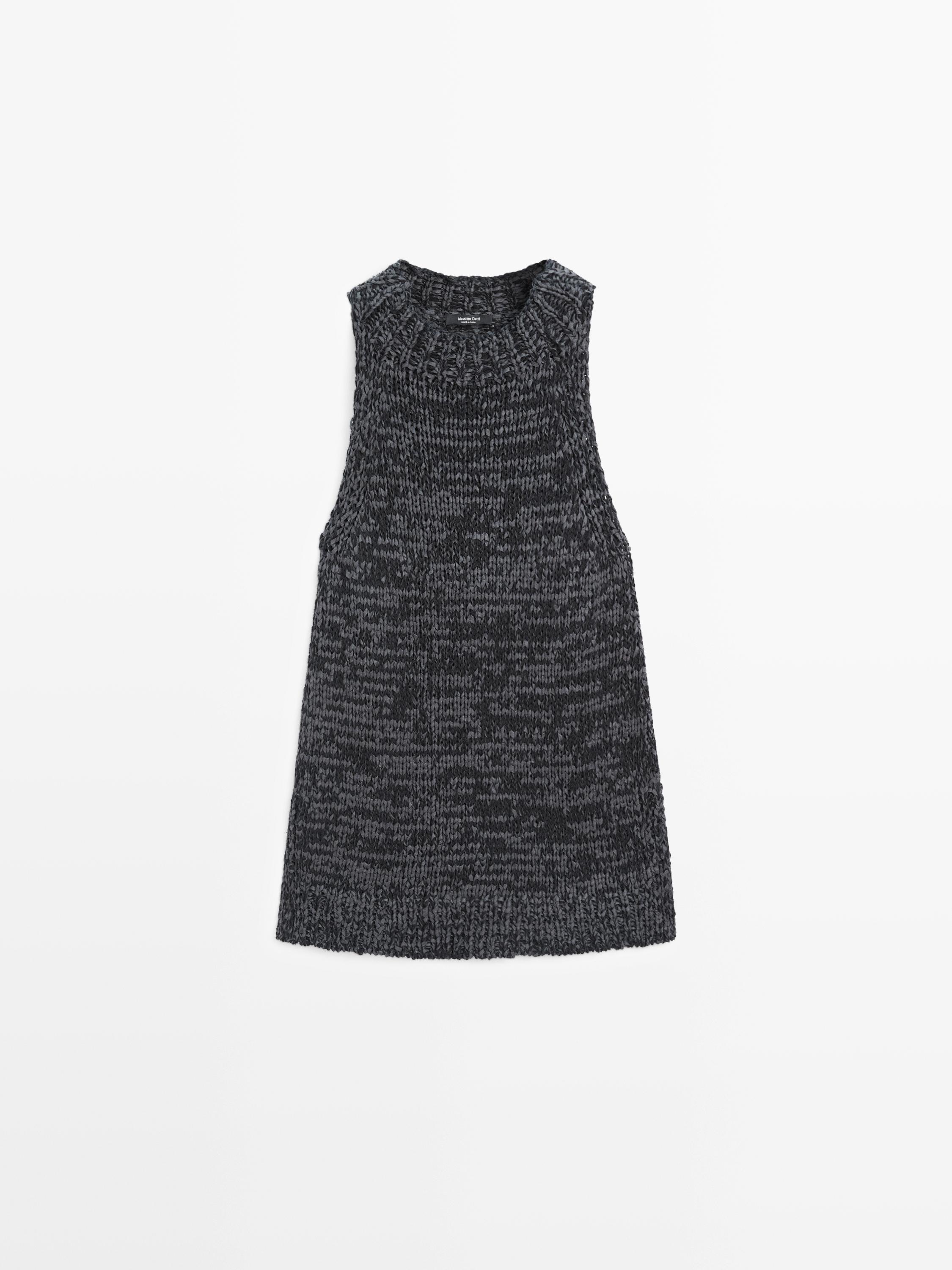 Flecked knit halter top — LEAD