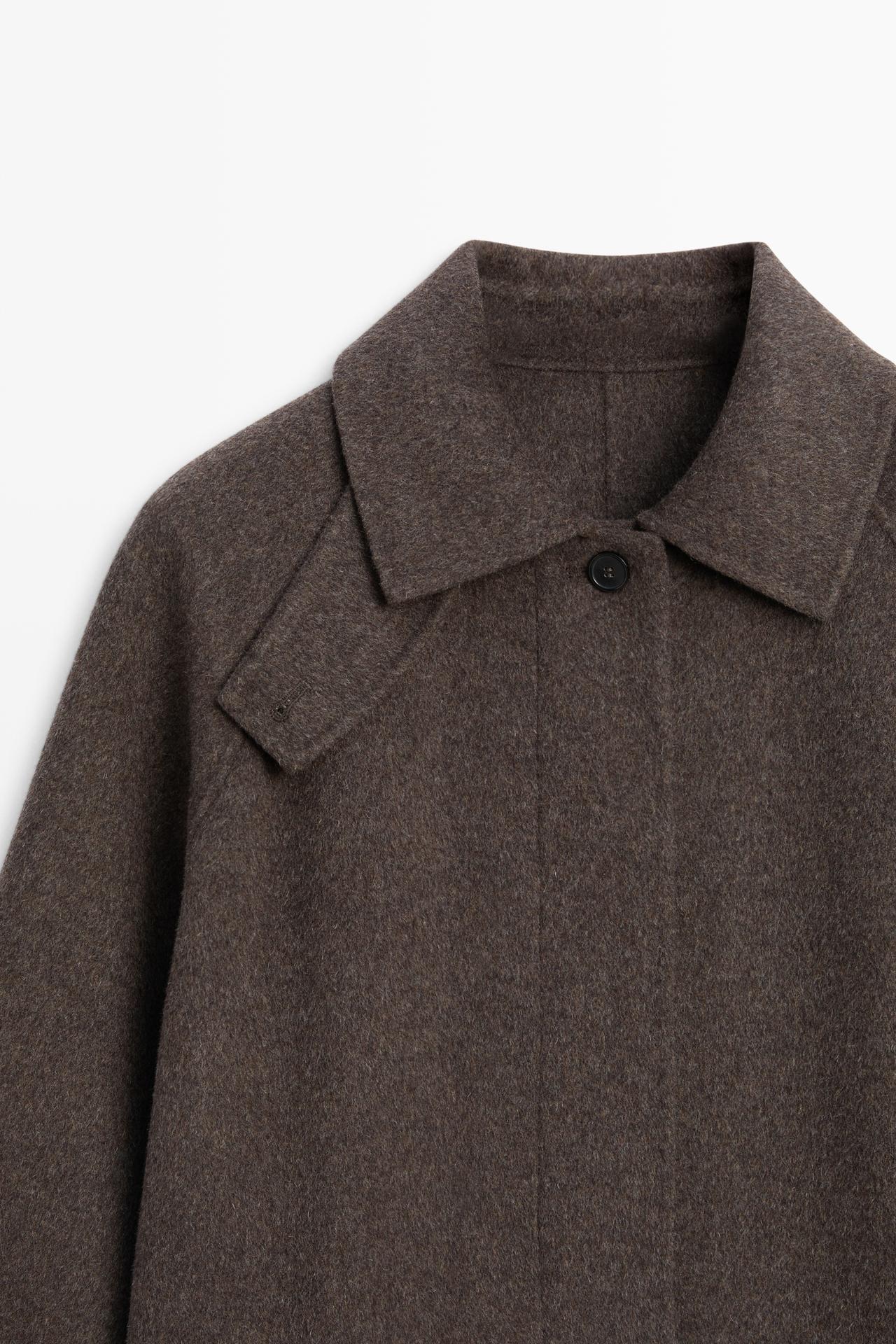 Long melange wool blend coat — LEAD
