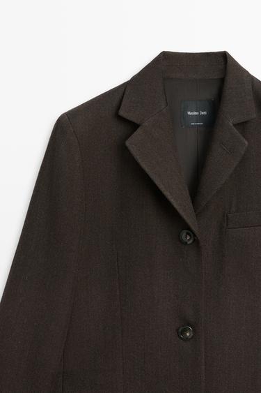 100% wool long coat — BROWN MARL 4