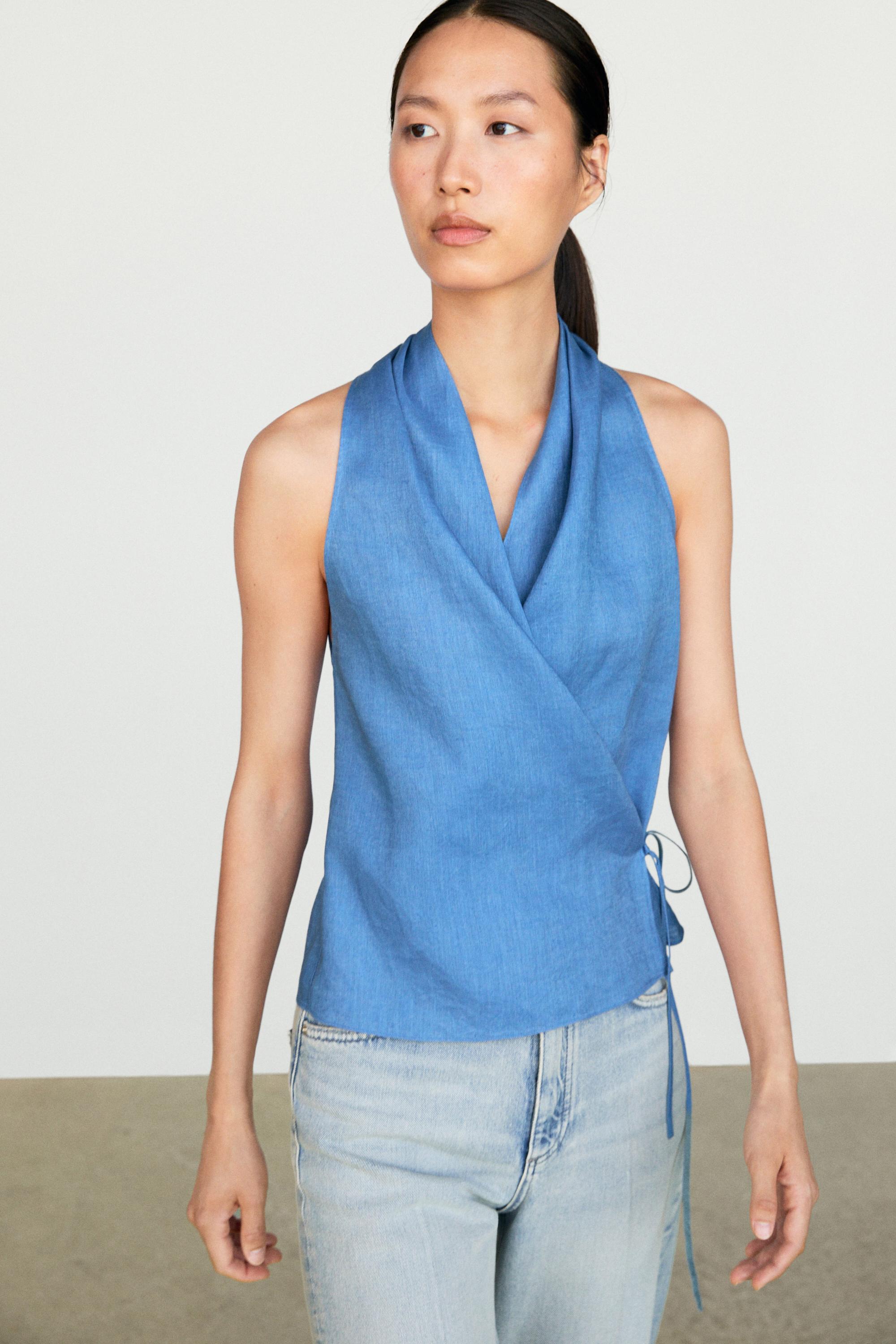 High-waist wide-leg jeans — Light Blue