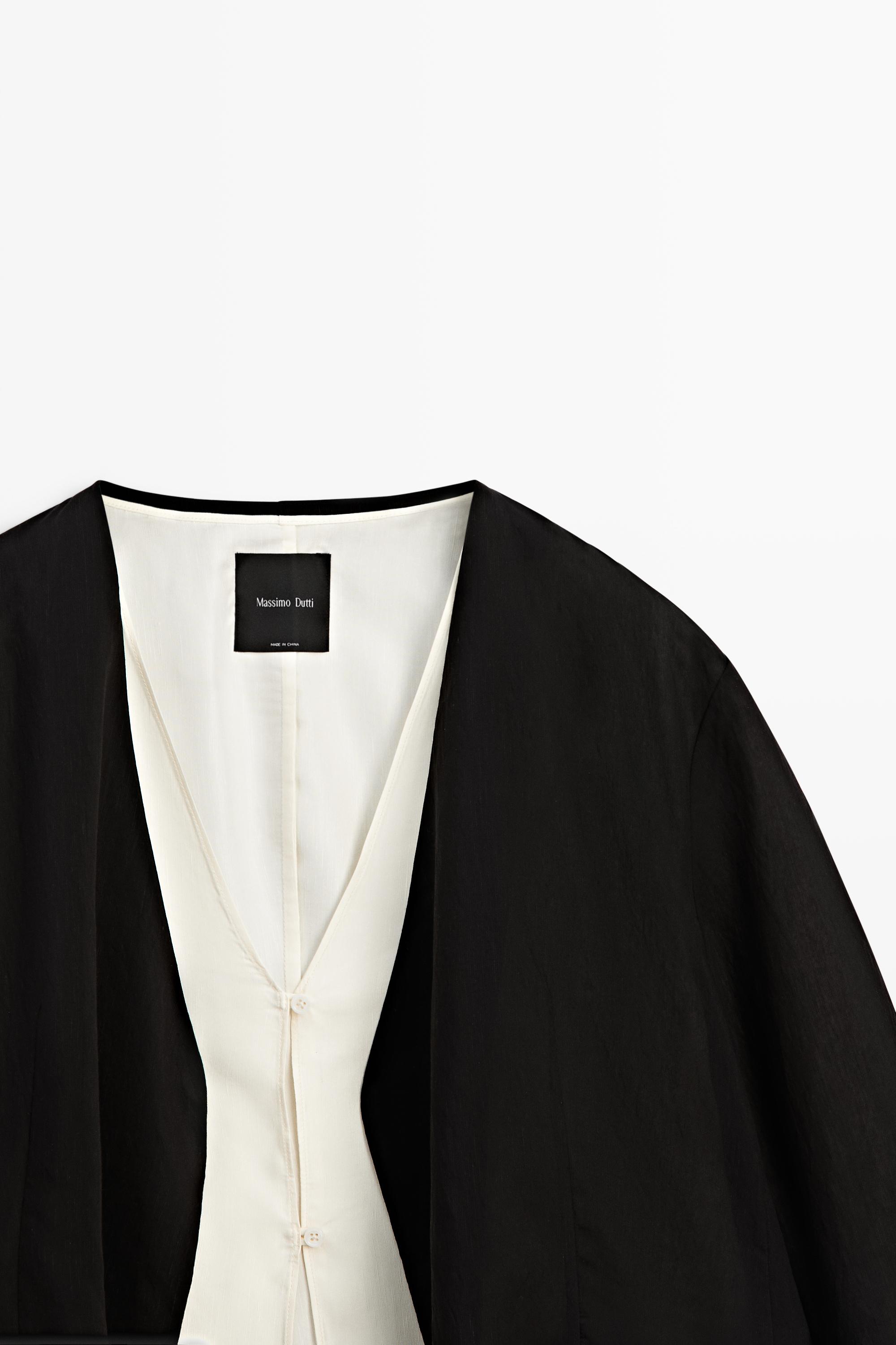 Contrast double jacket for a complete look — BLACK