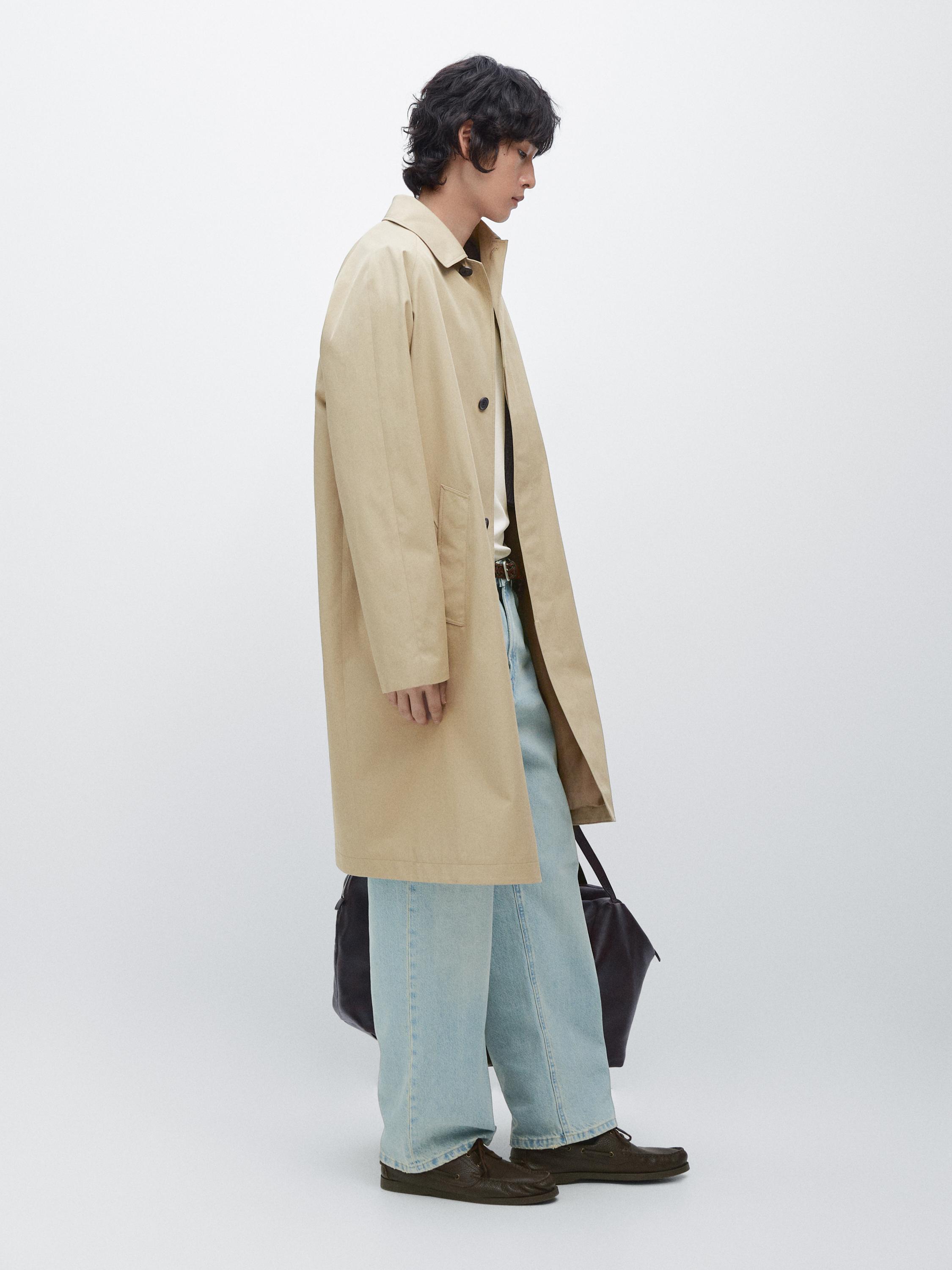 Lightweight cotton trench coat — BEIGE