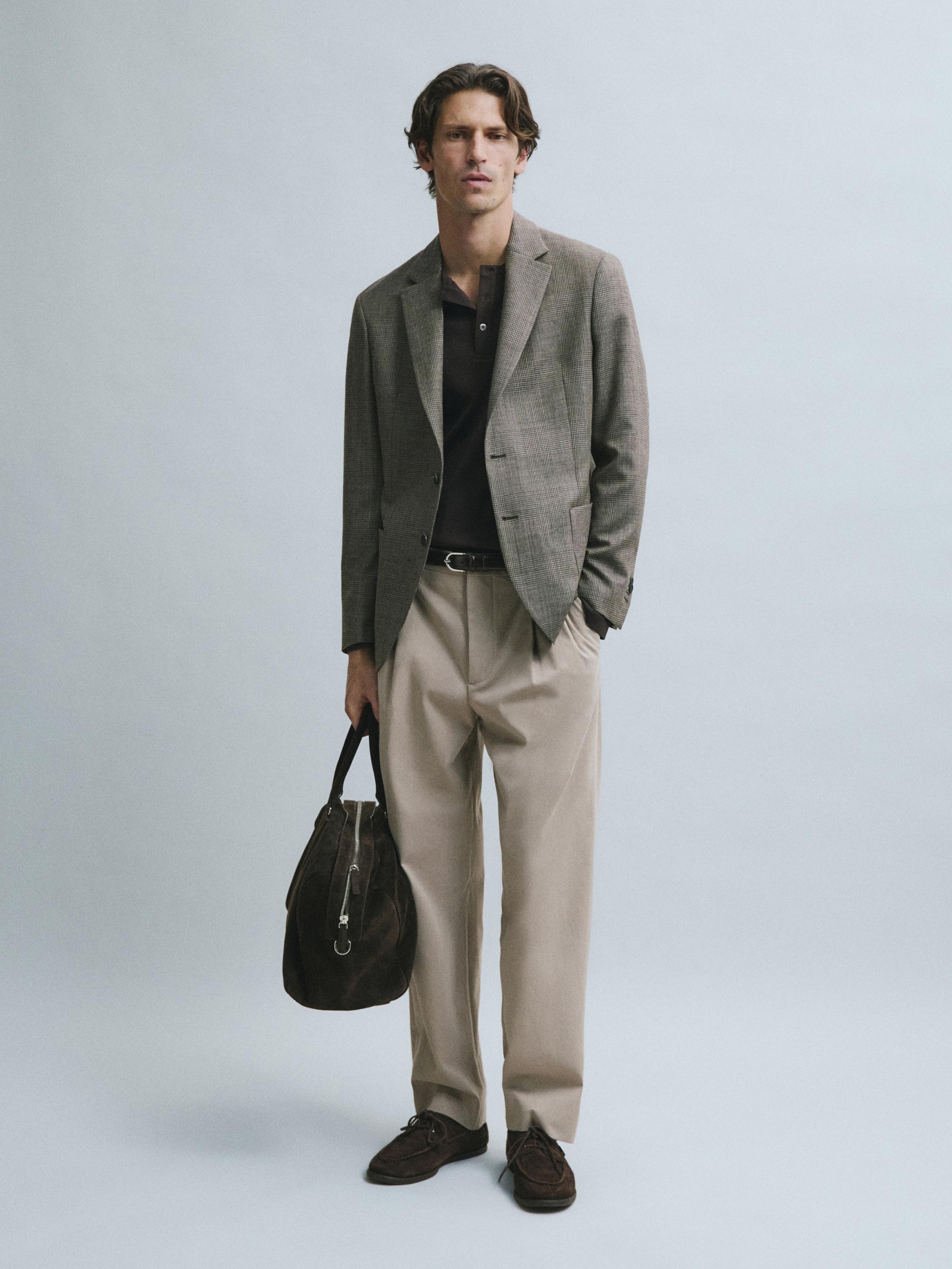 Blazer tailored en laine à carreaux