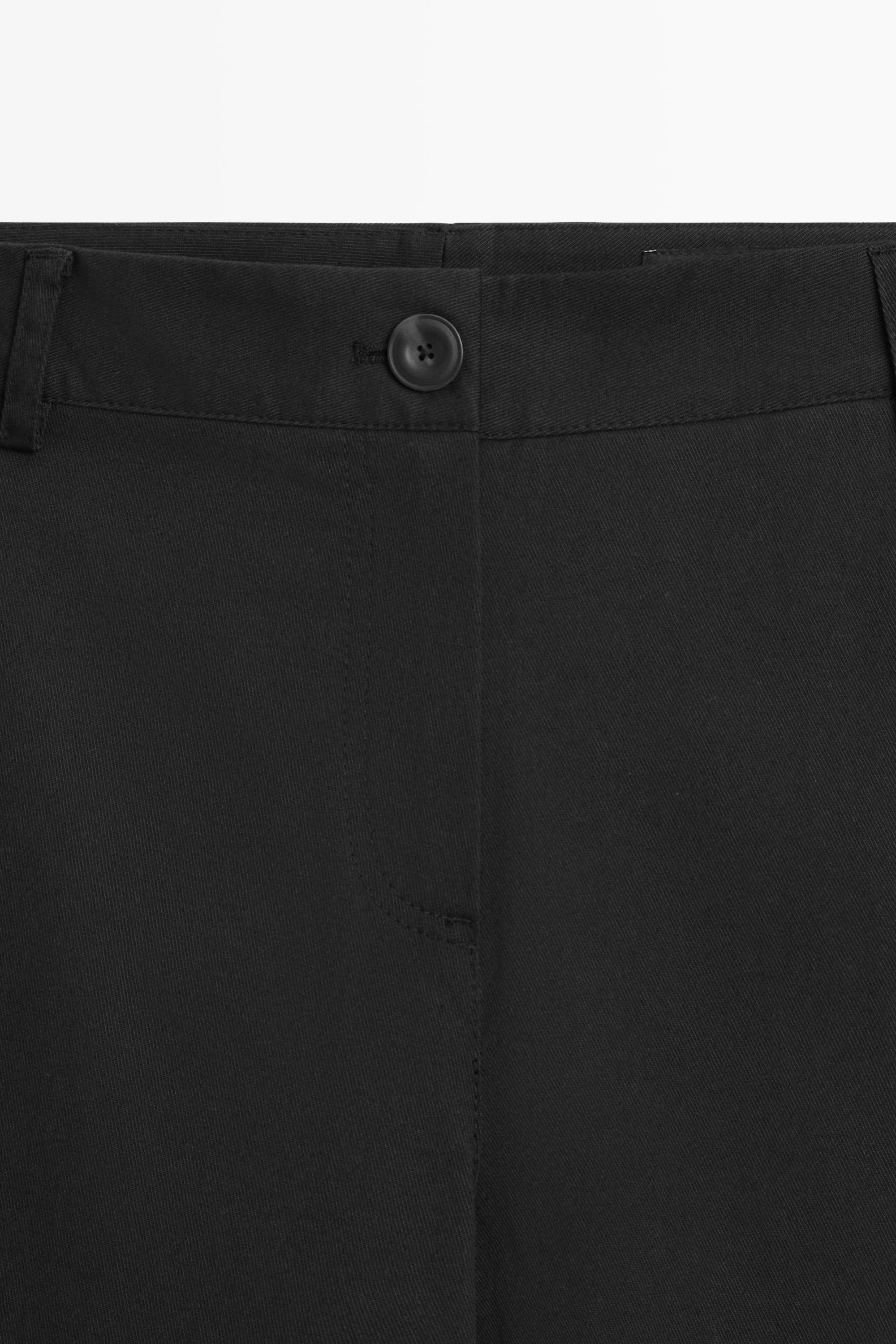 Cotton blend kick flare pants — BLACK