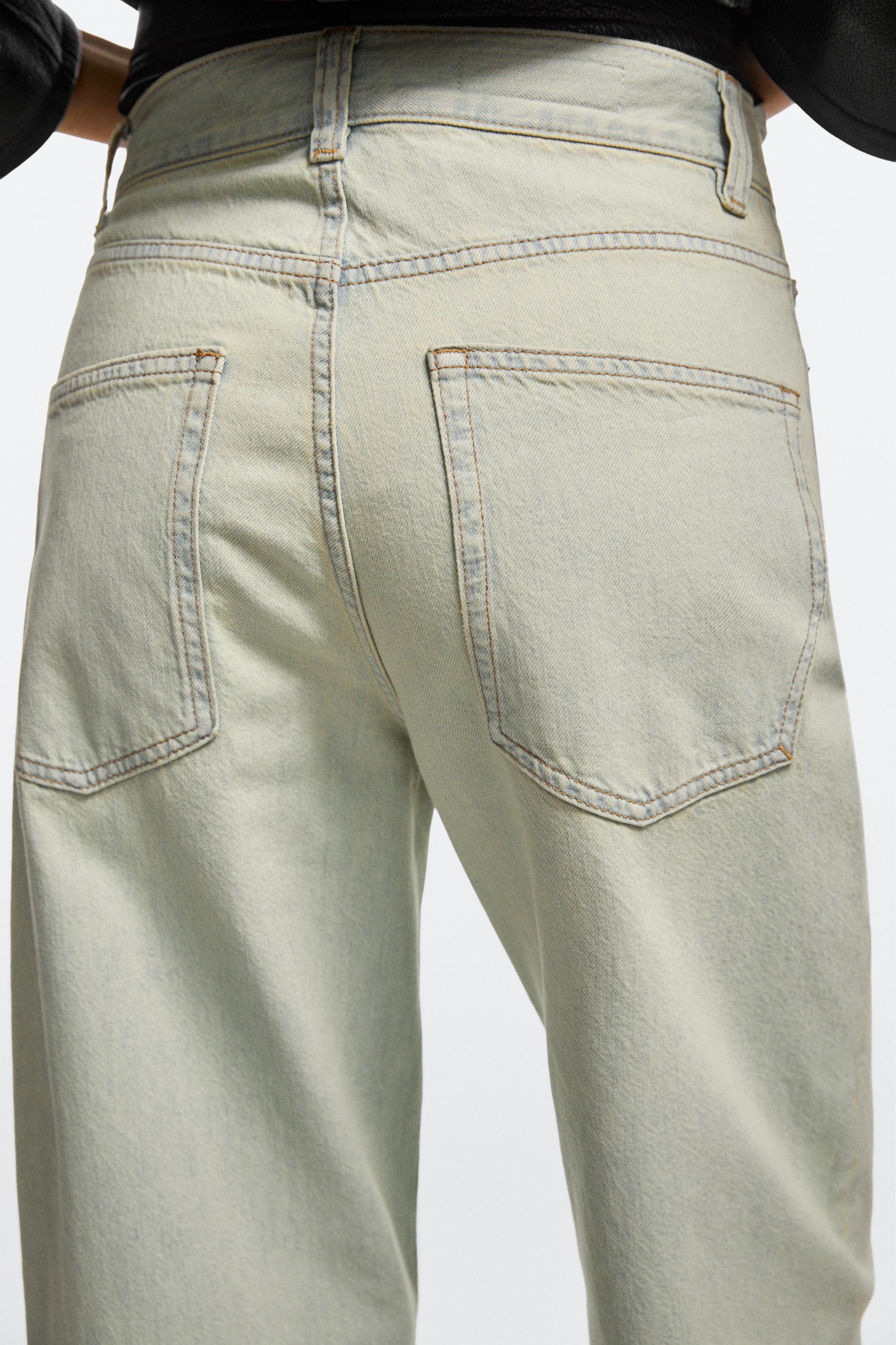 Mid-waist cropped wide-leg jeans — BLUE