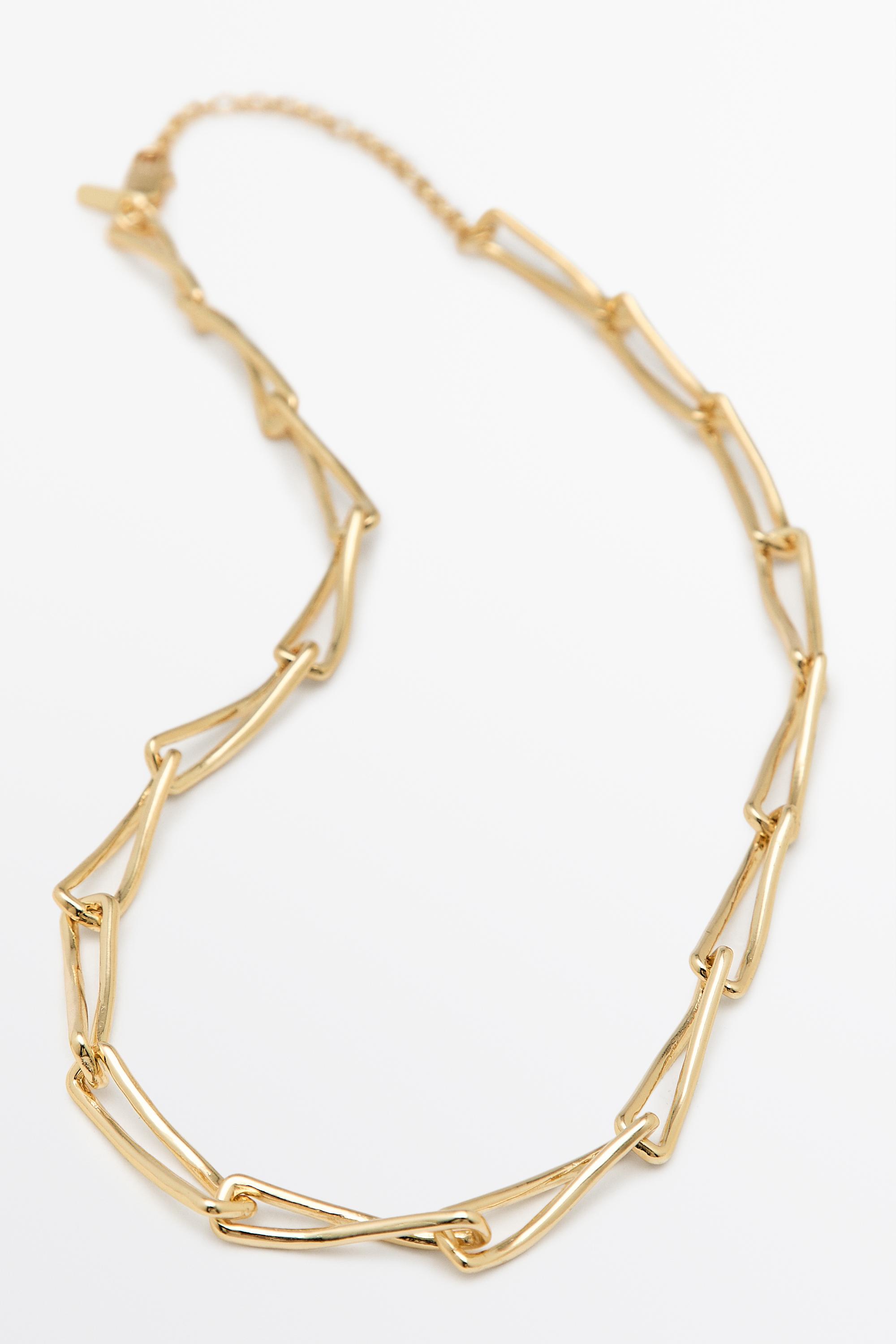 Metal chain link necklace — GOLDEN
