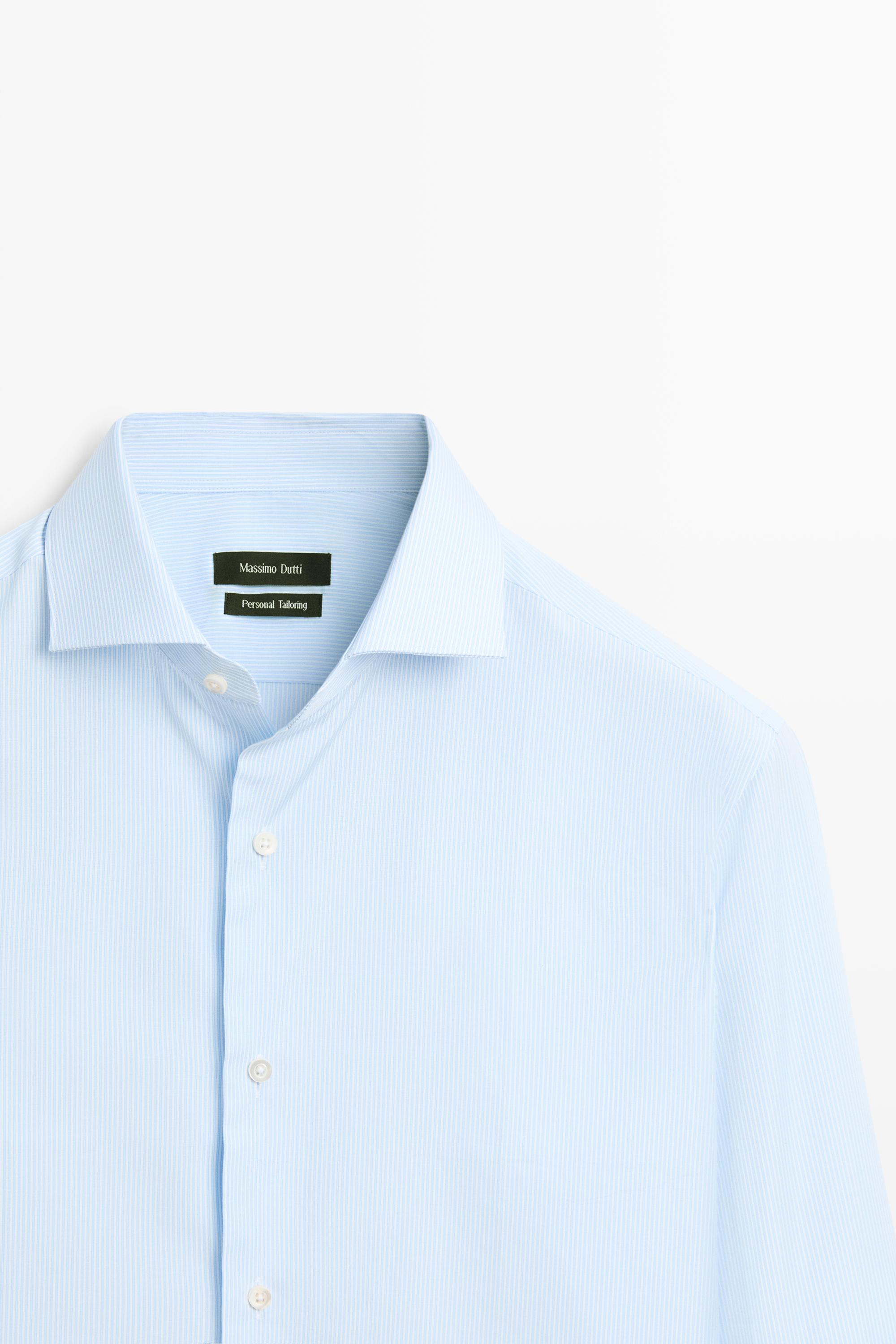 Tailored fit striped slim fit shirt — SKY BLUE